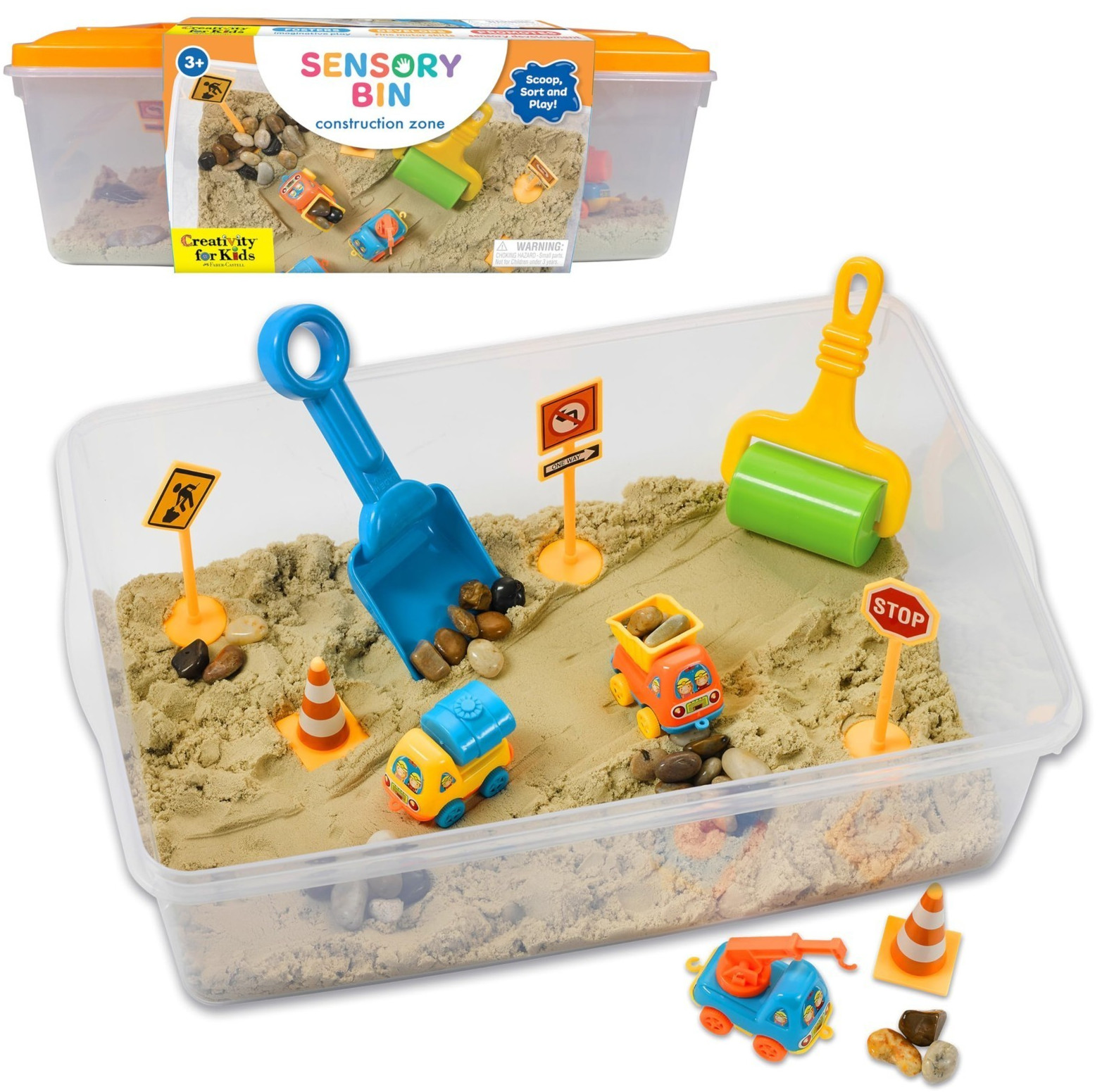 Creativity for Kids Sensory Bin: Construction Zone Playset – Preschool…