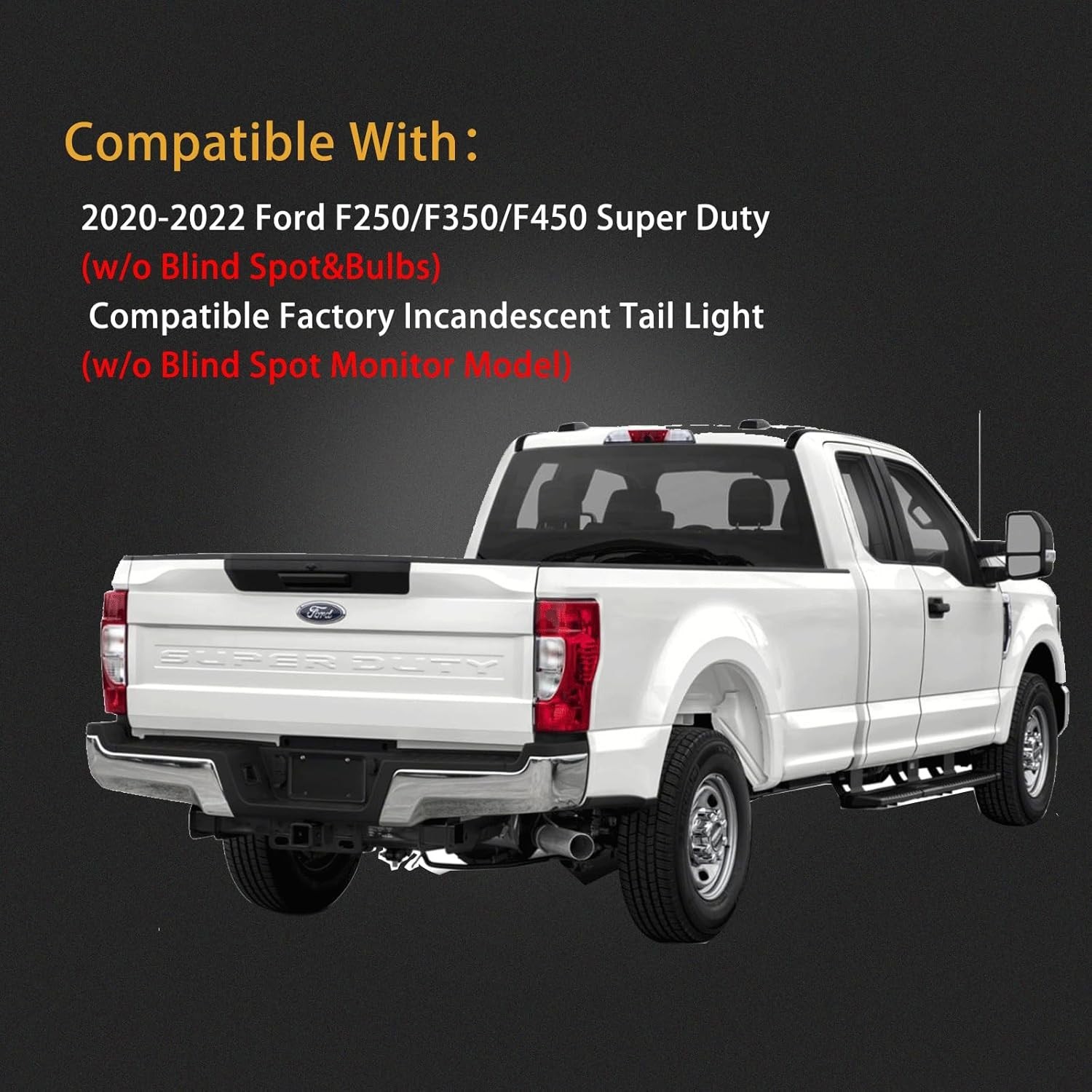Left Driver Side Rear Tail Light Assembly Compatible With 2020-2022 Ford F250…