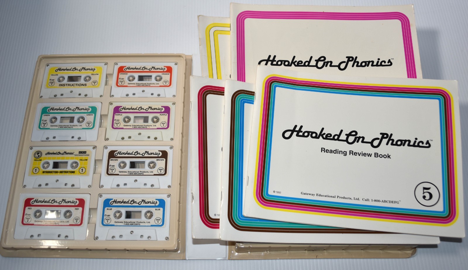 Vintage 90s HOOKED ON PHONICS COMPLETE Set CASSETTES + BOOKLETS