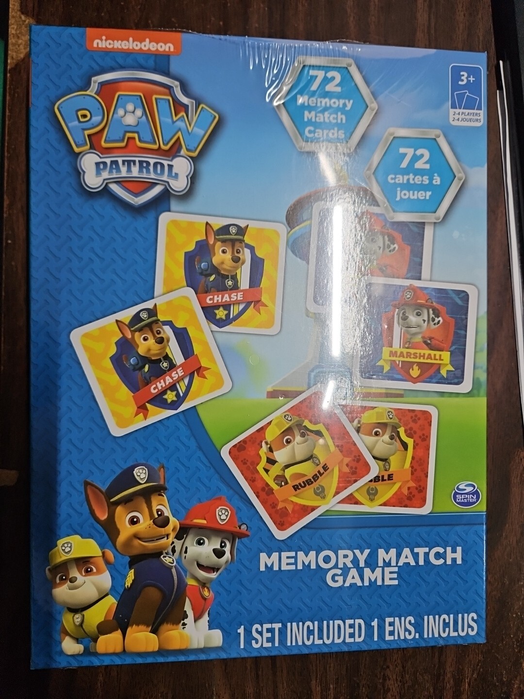 Paw Patrol Memory Match Game Nickelodeon 72 Cards Home School Aide Age 3+ 17d