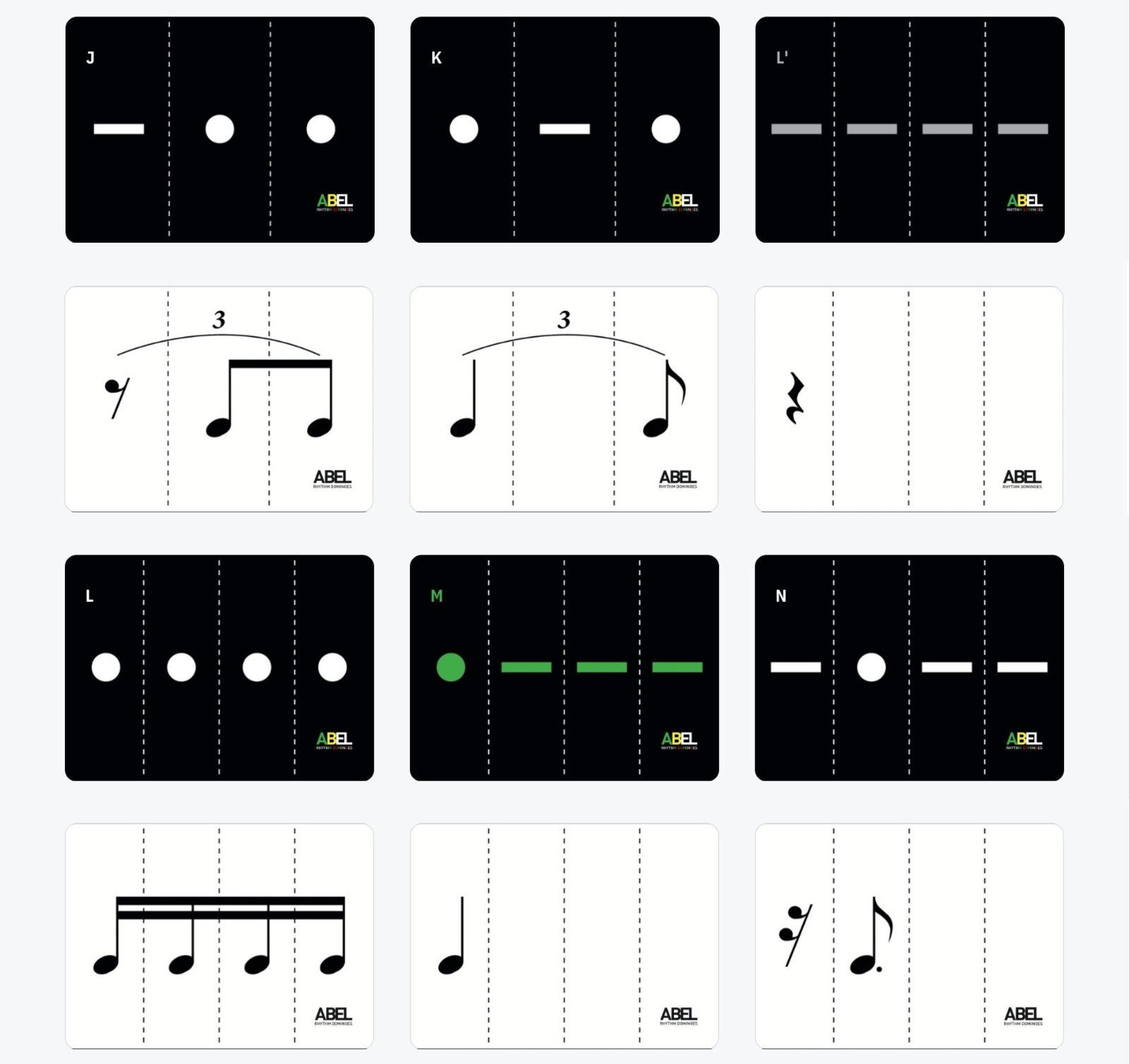10 x ABEL Rhythm Dominoes ®️
