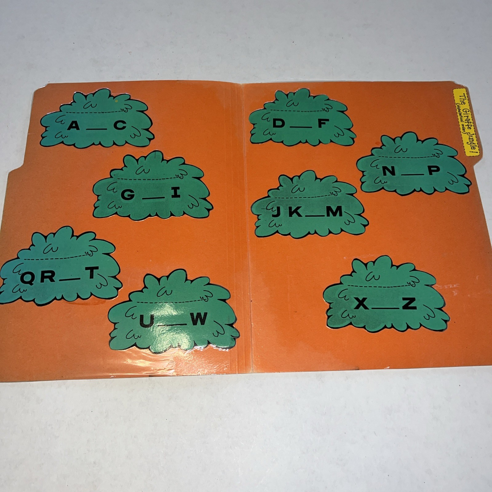 The Giraffe Jungle Grades K-1 Alphabetical Order File Folder Game