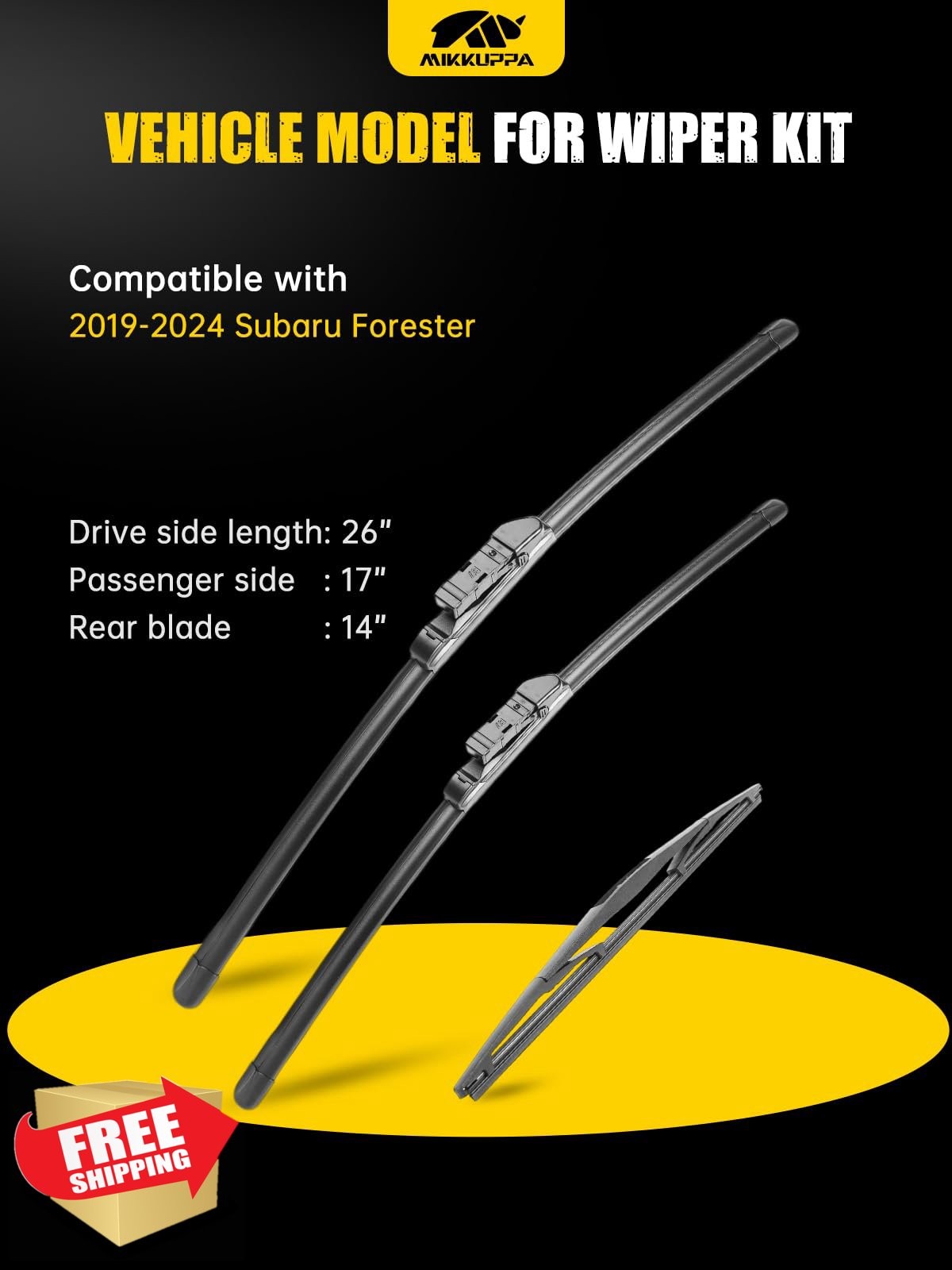 MIKKUPPA Wipers Forester 19-24 26″17″14″ Set
