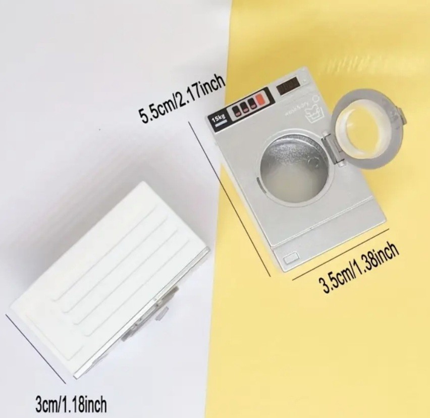 Miniature Front Loading Washing Machine 1:12 Scale Scene Prop Diorama 2.2×1.4″