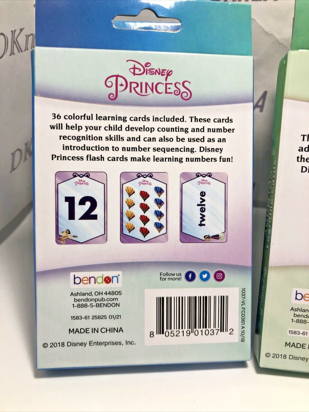 Lot of 3 Disney Princess Learning Flash Cards, Addition, Subtraction, Numbers &