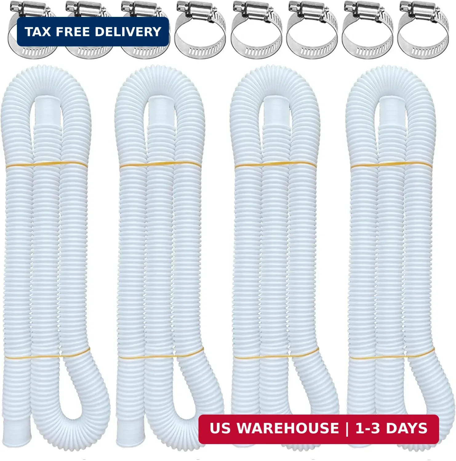 Pool Hoses for Above Ground Pools, 4 Pack 1.25 x 59 Inch Pool Filter Pump Hoses,