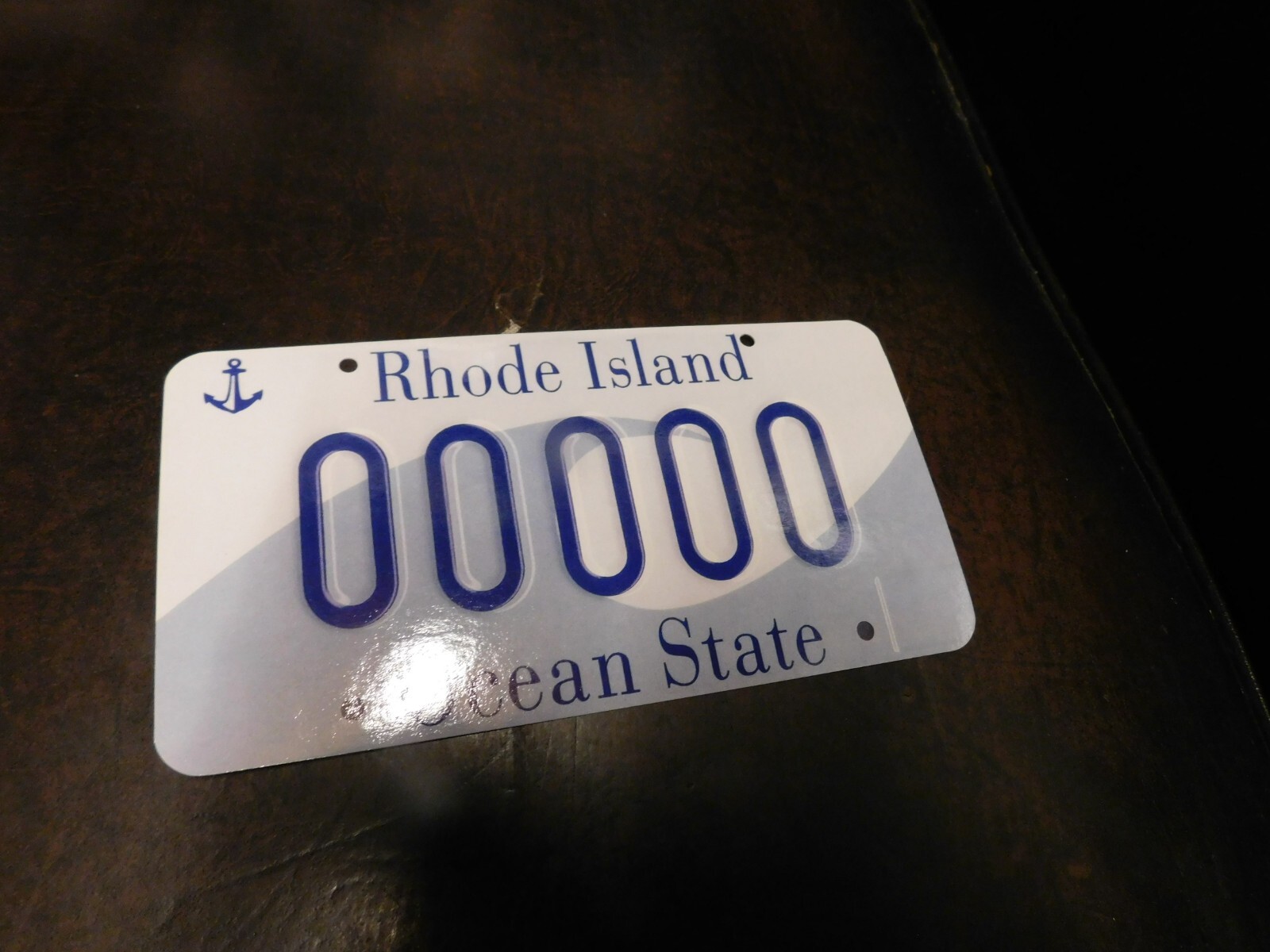 Flash Card Miniature Glossy Paper License Plate 2001 Series Sample Rhode Island