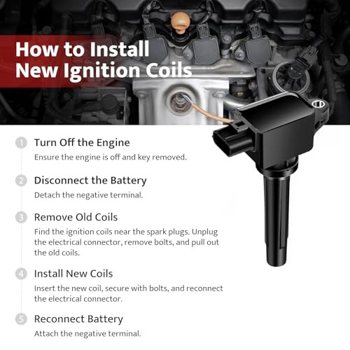 Ignition Coil Pack Spark Plugs Kit fit for Mazda CX-5 CX5 CX-3, Mazda 3, 6, MX-5