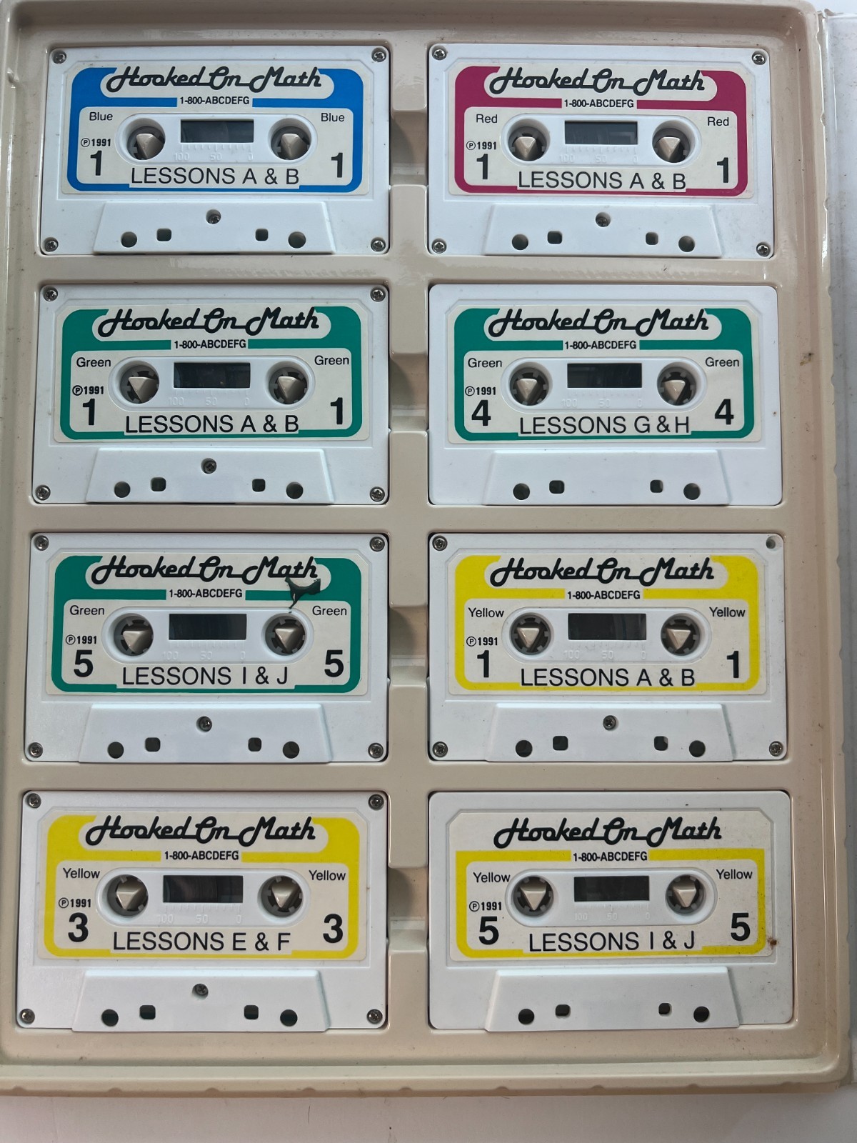 Vintage Hooked On Math Cassettes (8) Flash Cards Some Unopened Gateway See Pics