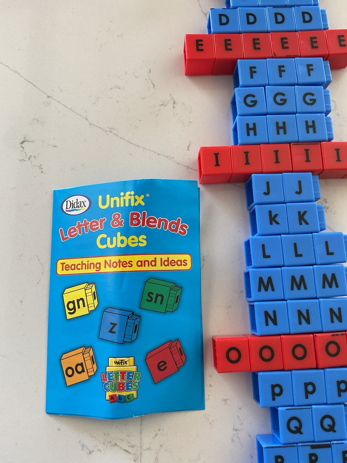 Didax Edu. Resources CVC Unifix Letter Cubes (Set of 90) Connect Cubes For Words