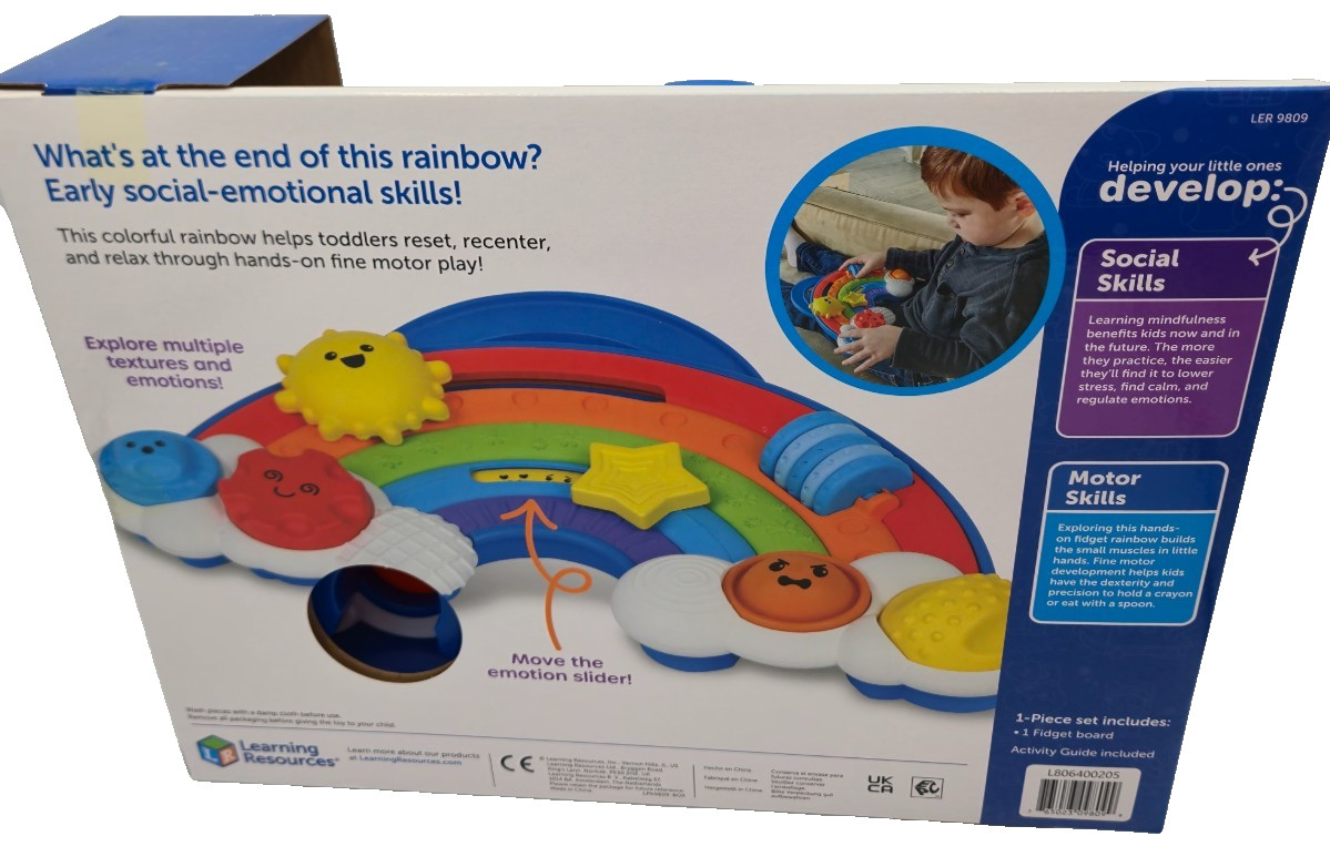 Learning Resources Rainbow Busy Board, Fine Motor Skills, Toddler Sensory Table