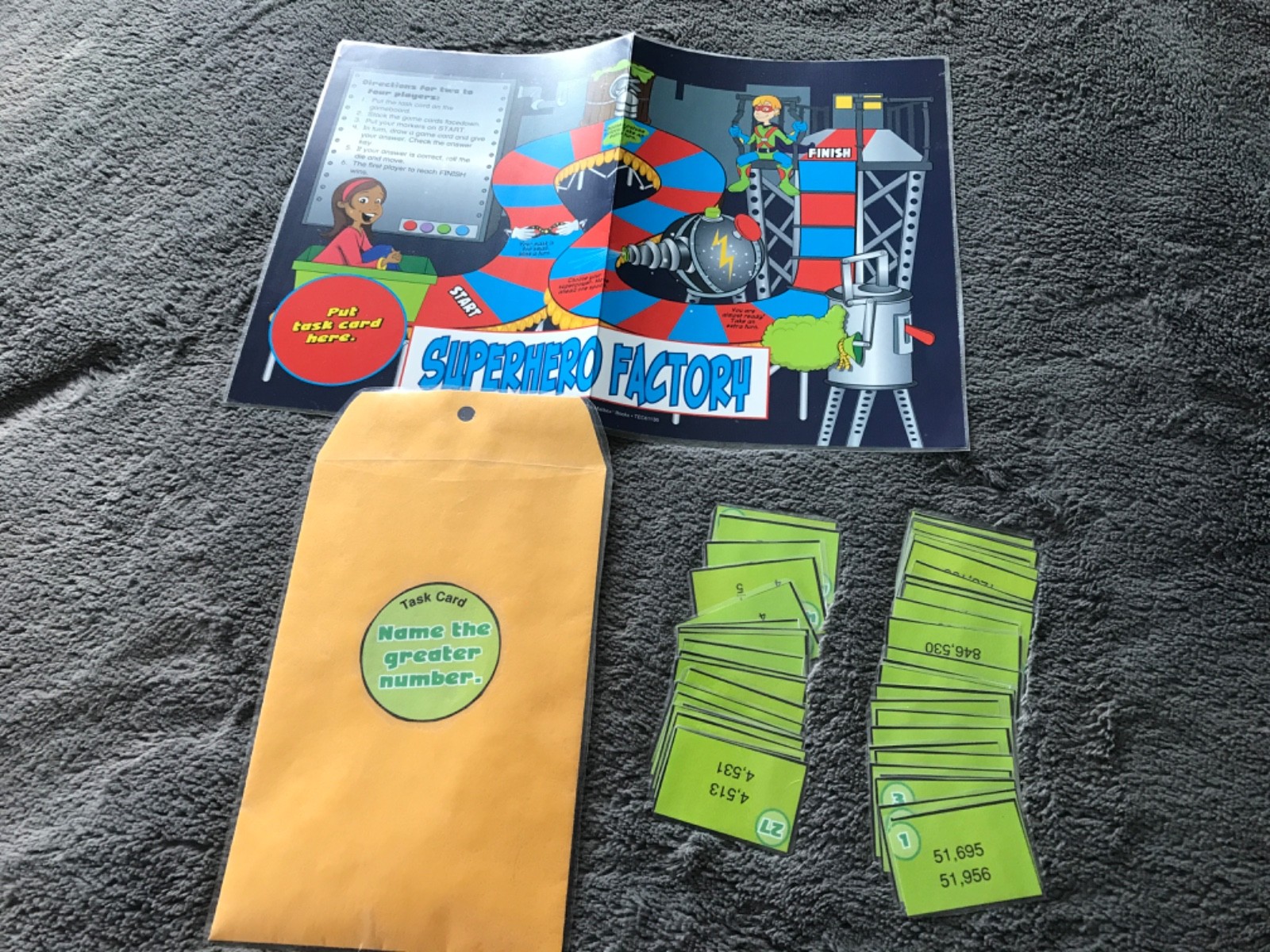 Superhero Factory! Comparing fractions decimal math file folder game grade 4
