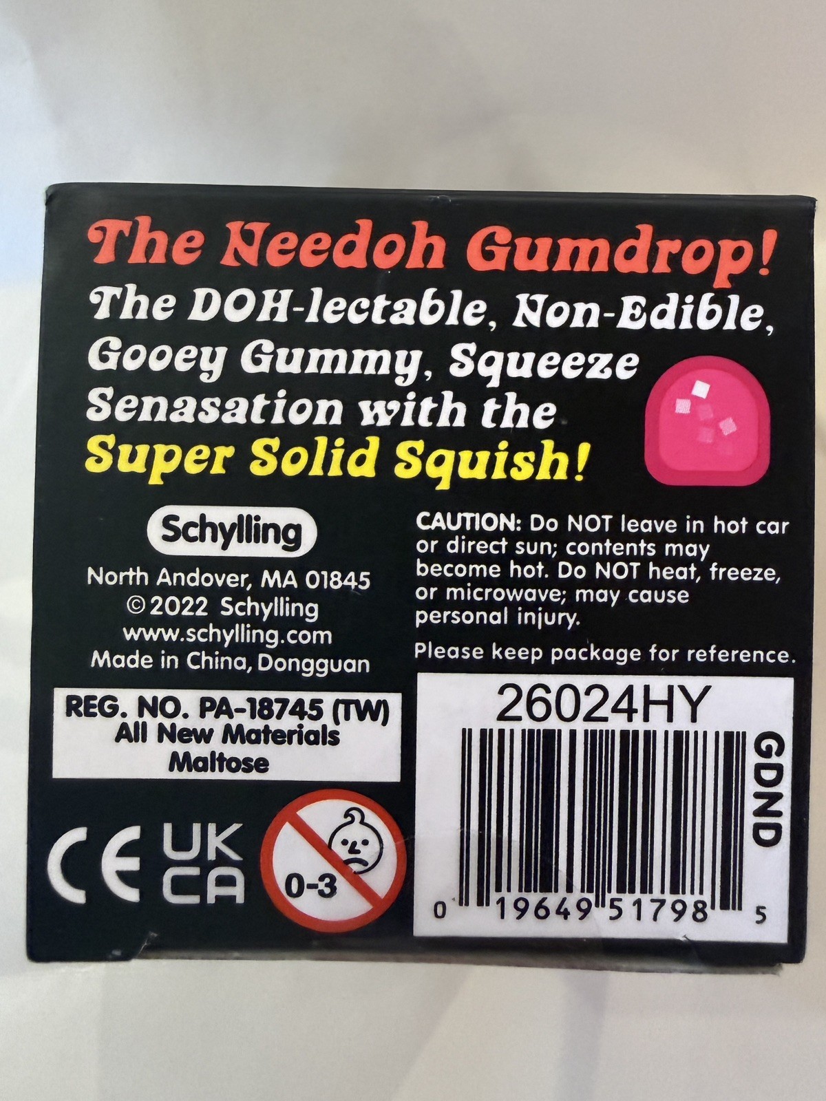 Authentic Schylling Nee Doh Super Solid Squish Needoh Gum Drop Purple RARE