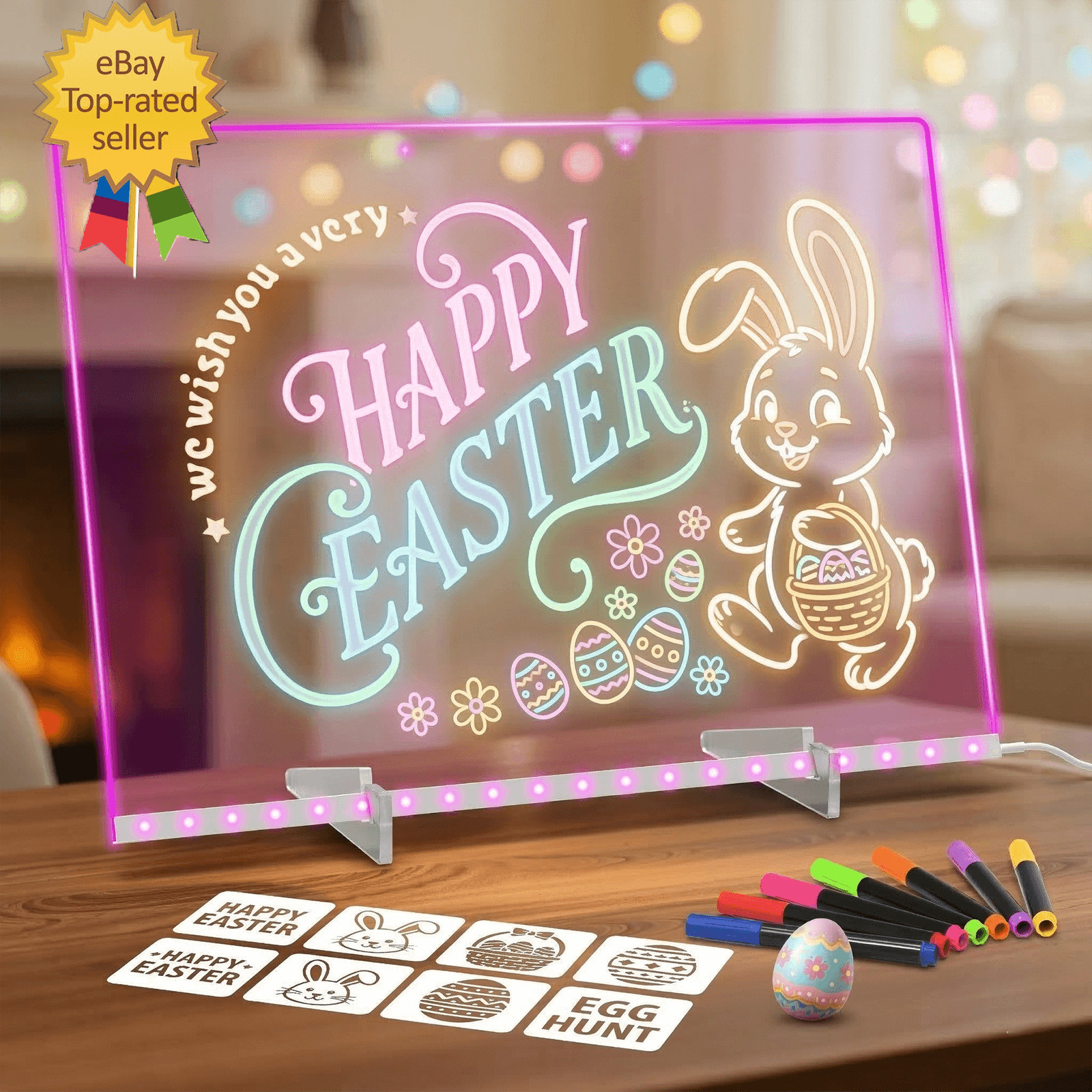 Lumiboard Led Drawing Board with 7 Colors,14X10 Acrylic Dry Erase Board for Gift