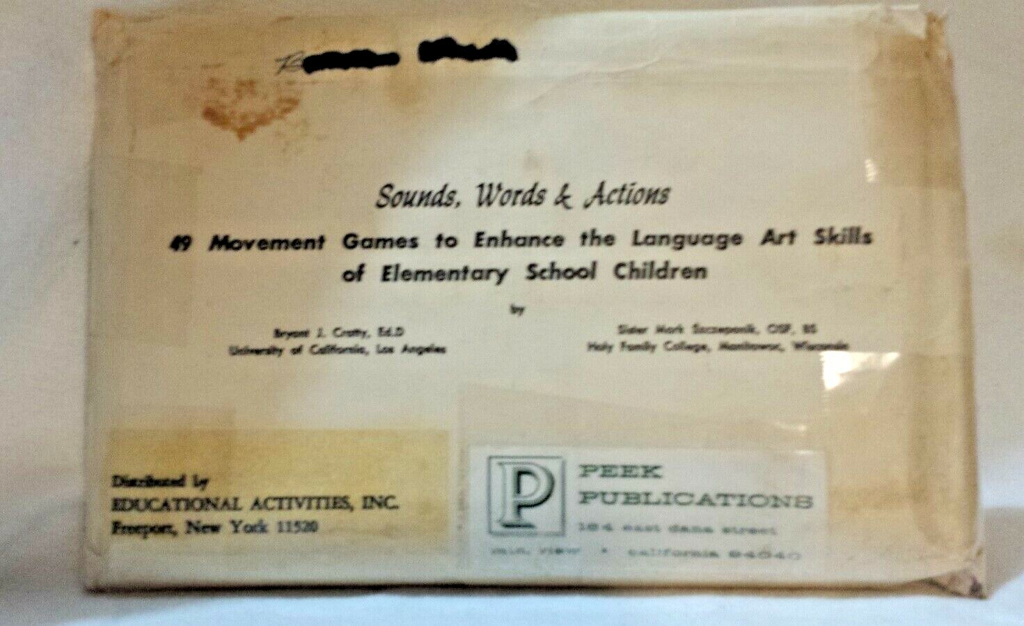 Kinetic Learning Game Cards ~ Learning Difficulties “Sounds Words and Actions”