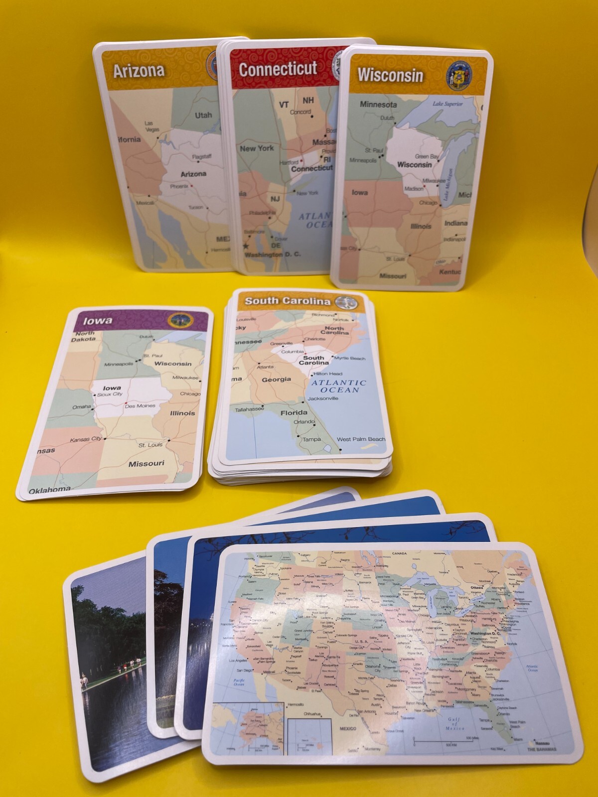 2010 Lot of 56 Creative Edge Flash Cards – 50 U.S. States + D.C. and US Map Card