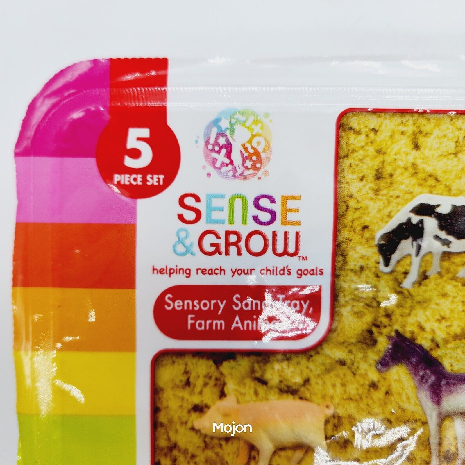 Creative Kids Sense & Grow Sensory Sand Tray with Farm Animals & Rake, Ages 3+