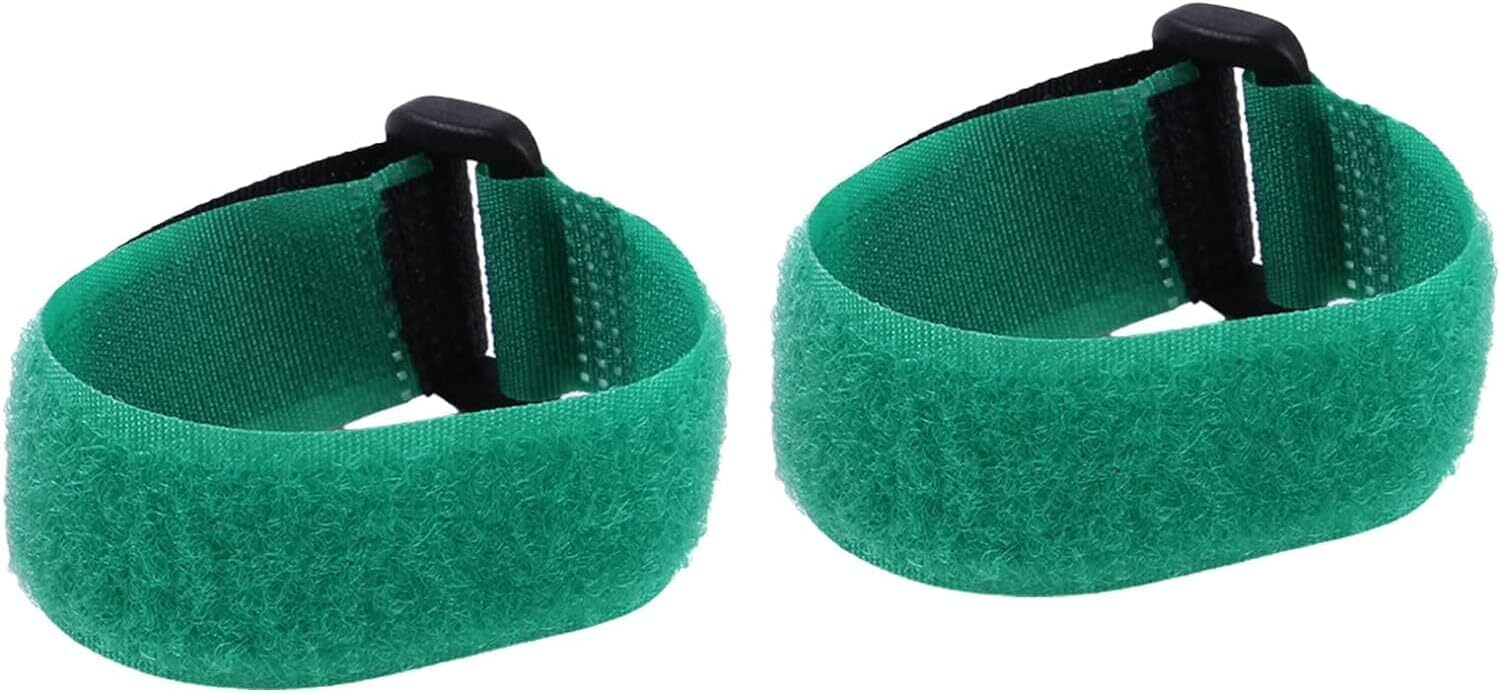 2Pcs Green Chicken Neckband Anti-Crowing Breathable Rooster Collar Adjustable