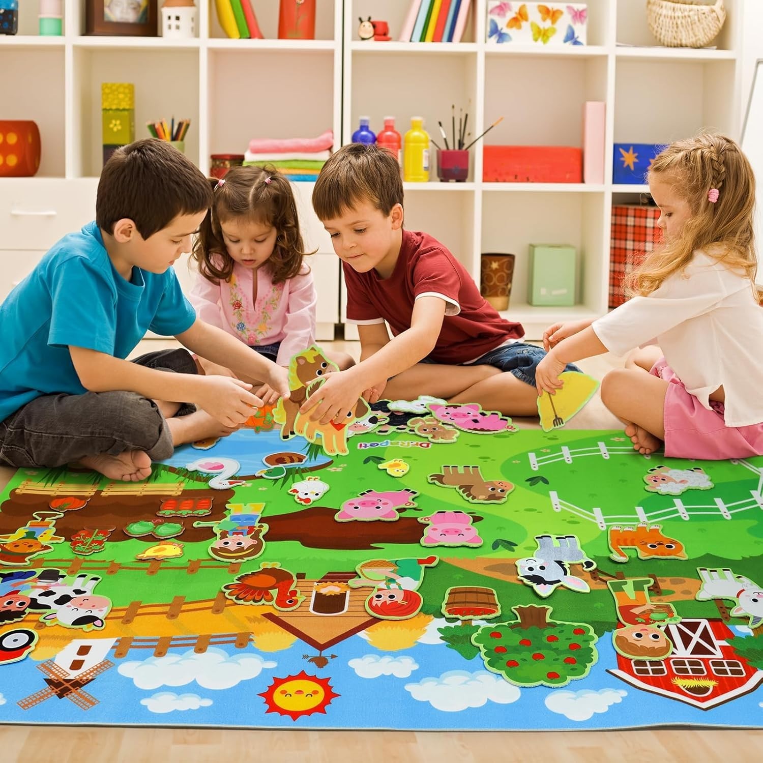 Interactive Farm Animals Storytelling Kit: 41 PCS Wall Hanging Fun for Kids