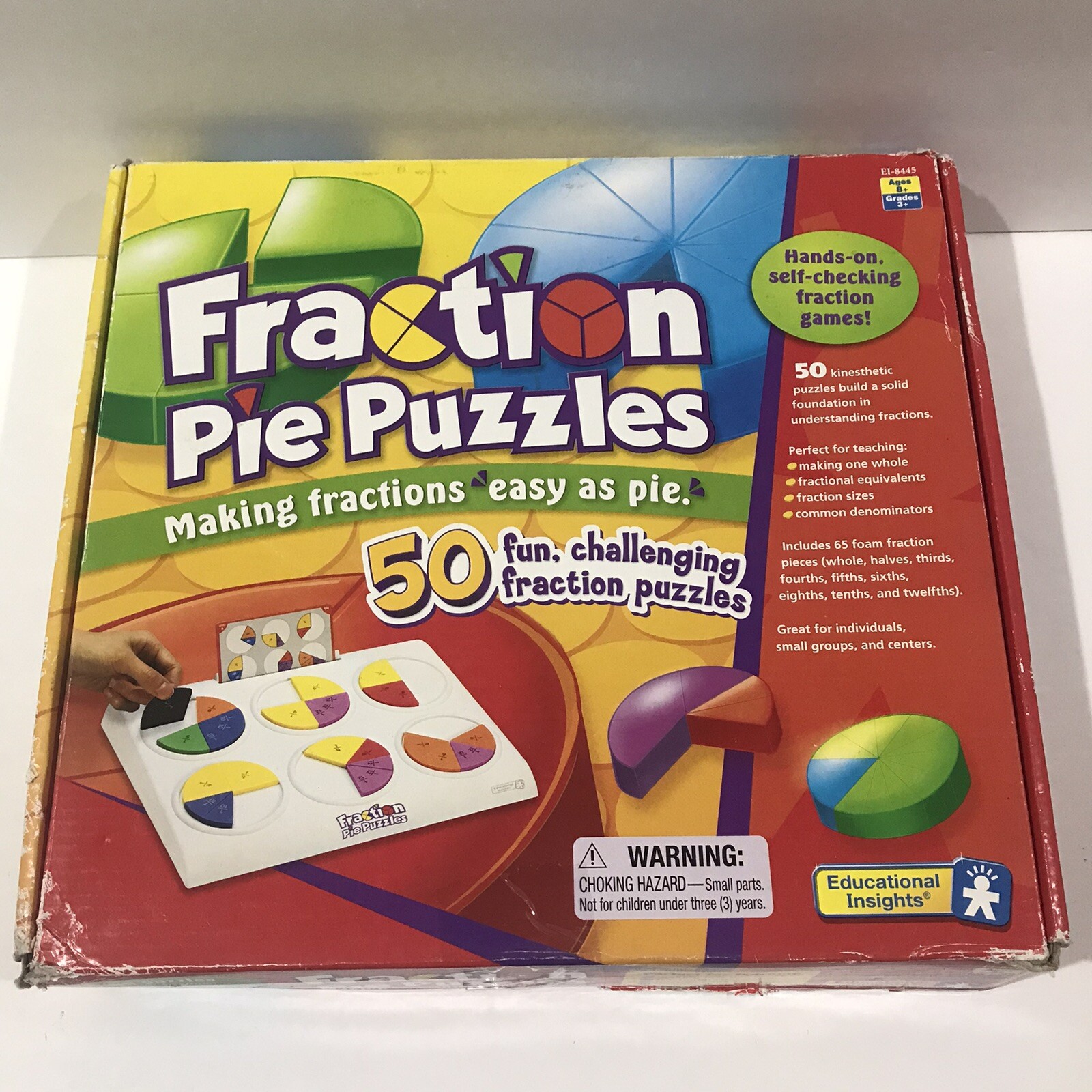 Fractions Pie Puzzle Educational Insights Learning Game Homework Homeschool Math