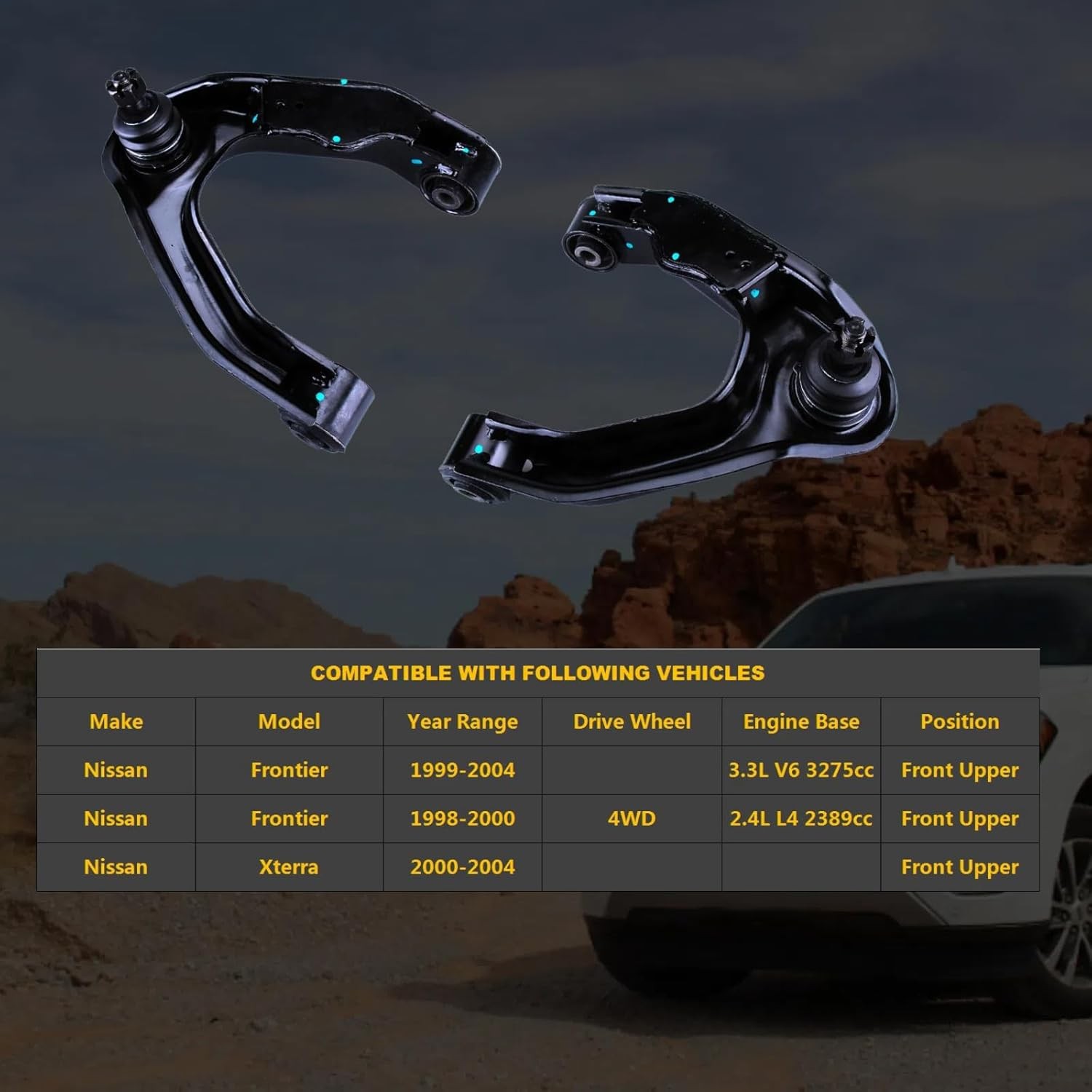 Front Upper Control Arm for Nissan Frontier 1998-2000 4WD 2.4L & 1999-2004 3.3L,