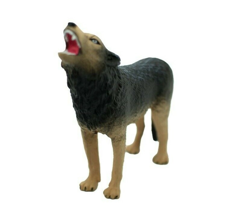 Wolf Howling Realistic Small Toy Model Plastic Replica Forest Animal 4″ M134