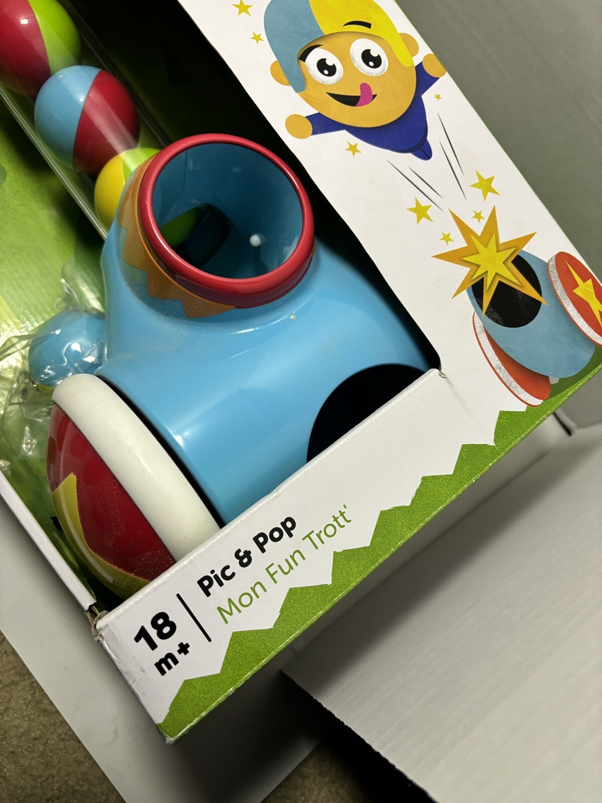 Tomy Toomies Pic N Pop Toddler Child Push Along Toy Learning Development Device