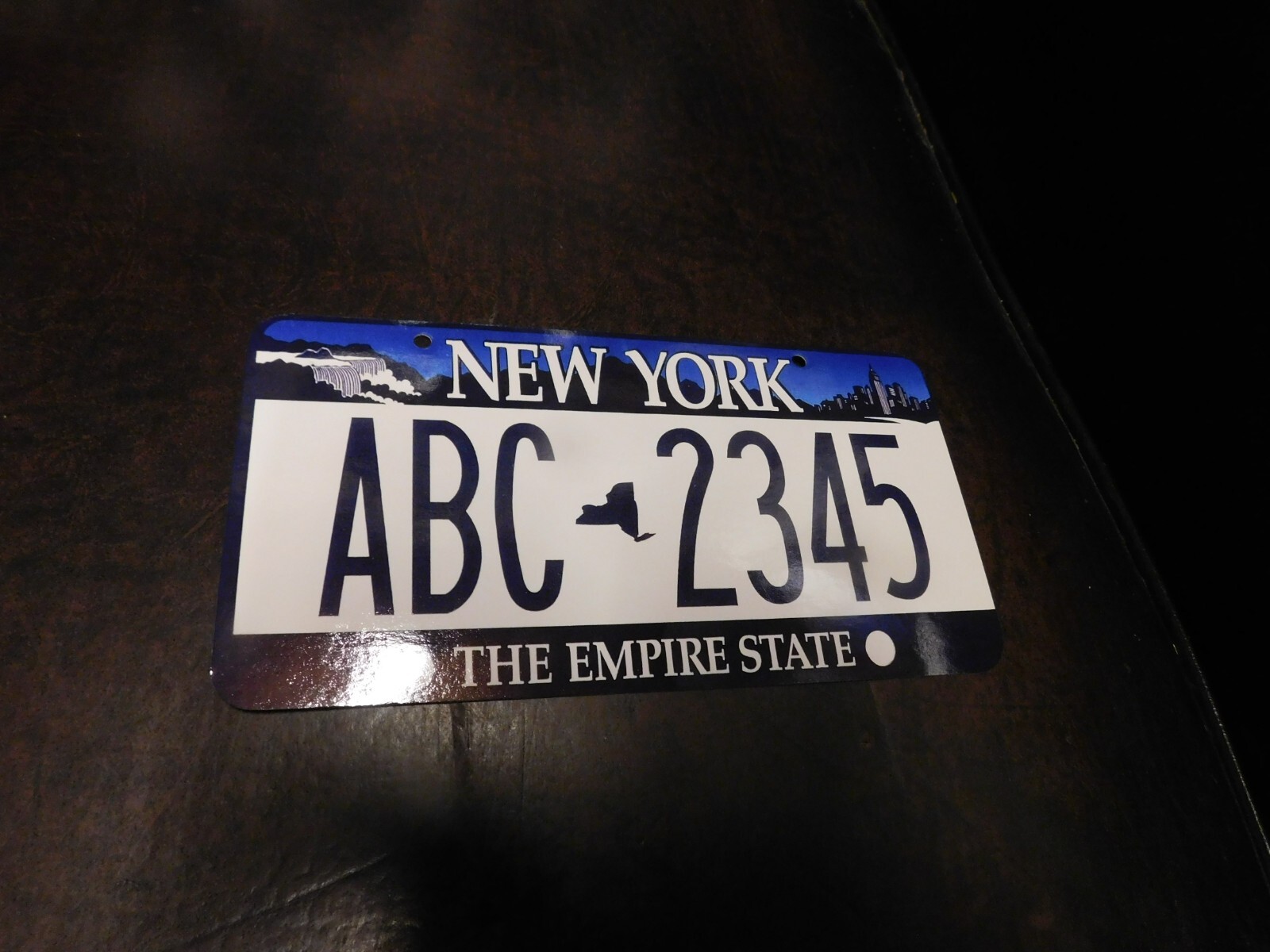 Flash Card Miniature Glossy Paper License Plate 2001 Series Sample New York