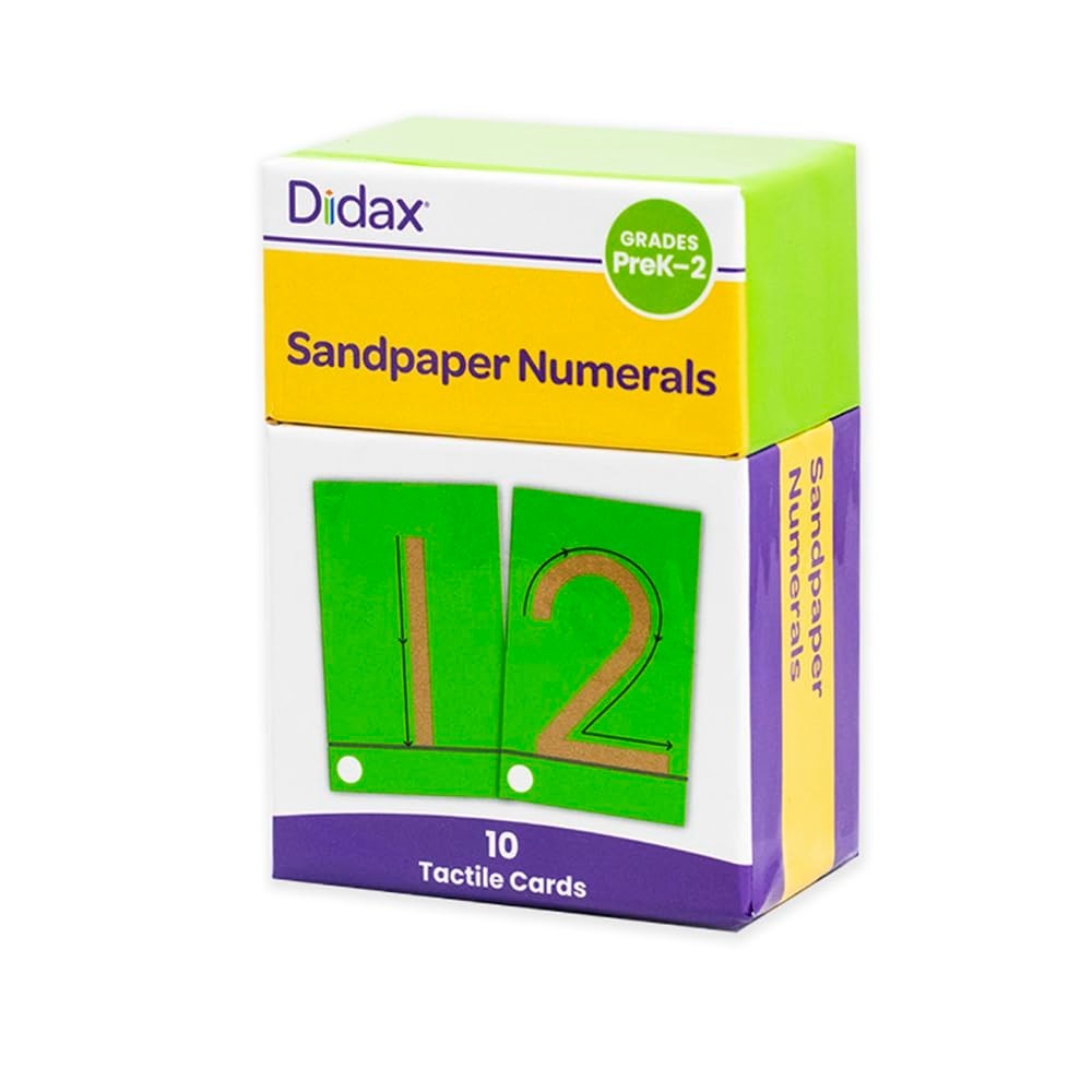 Sandpaper Numerals Set 0-9 Tactile Learning Cards
