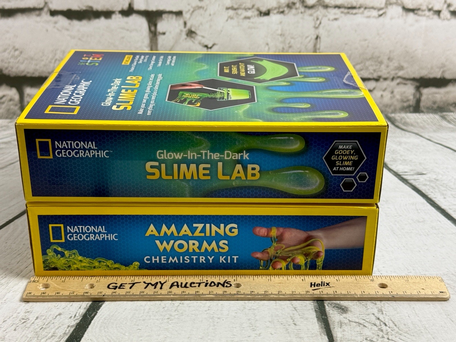 National Geographic STEM GLOW IN DARK Slime Lab~ Amazing Worms Chemistry Kit LOT