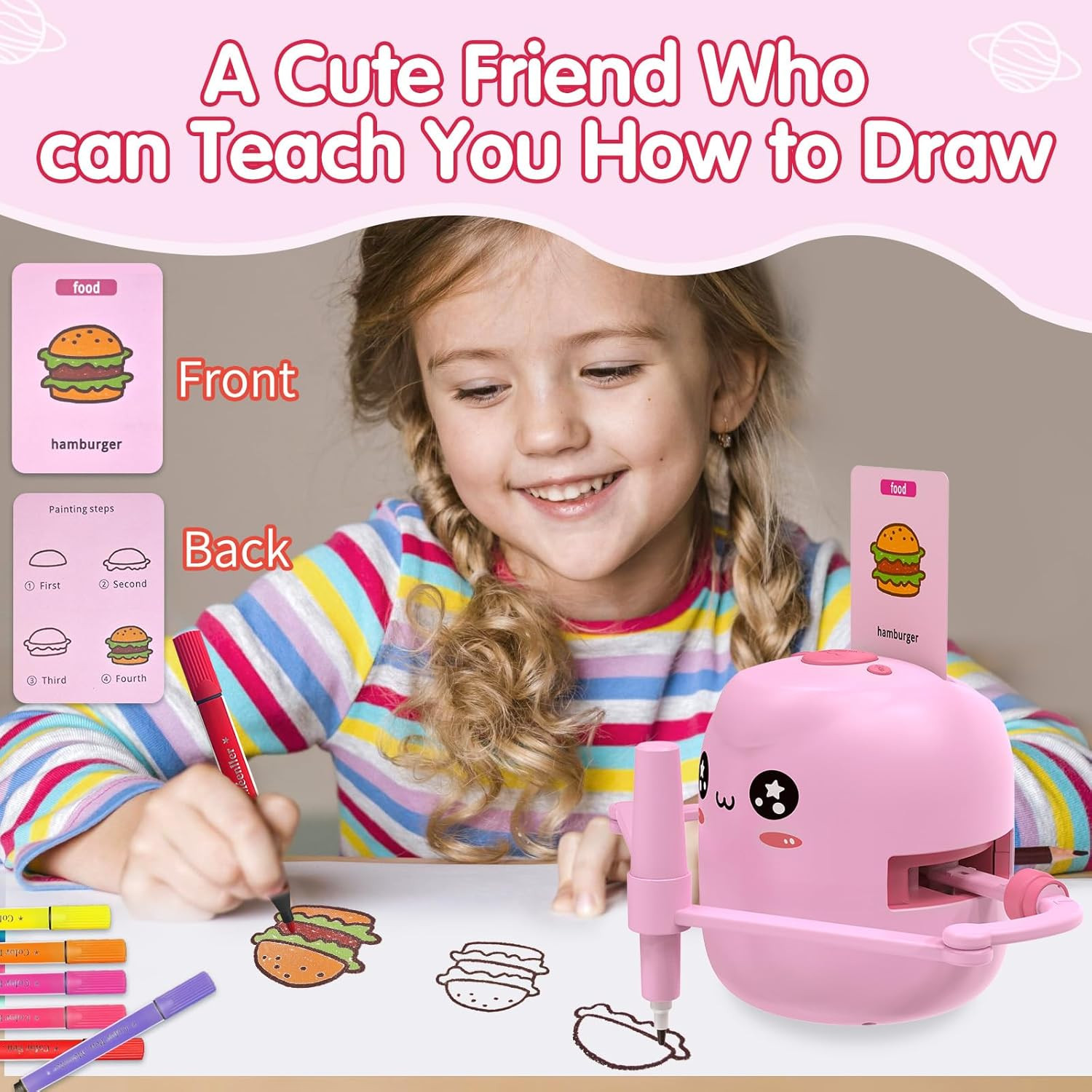Drawing Robot for Kids, Interactive Educational Drawing Robot with Voice Interac