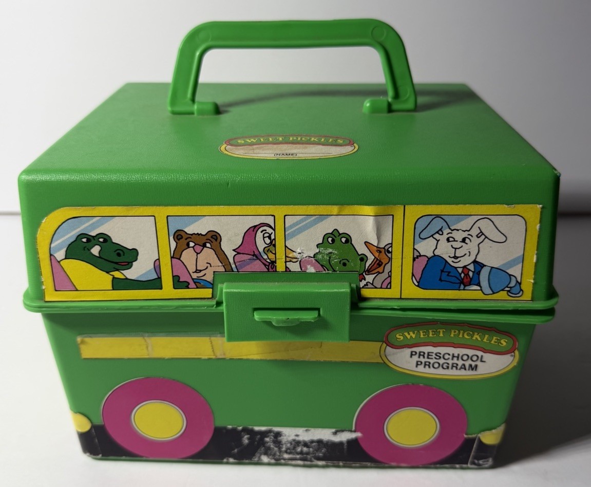 Vintage Sweet Pickles Preschool Program Learning Case Activity Bus Full w/ Cards