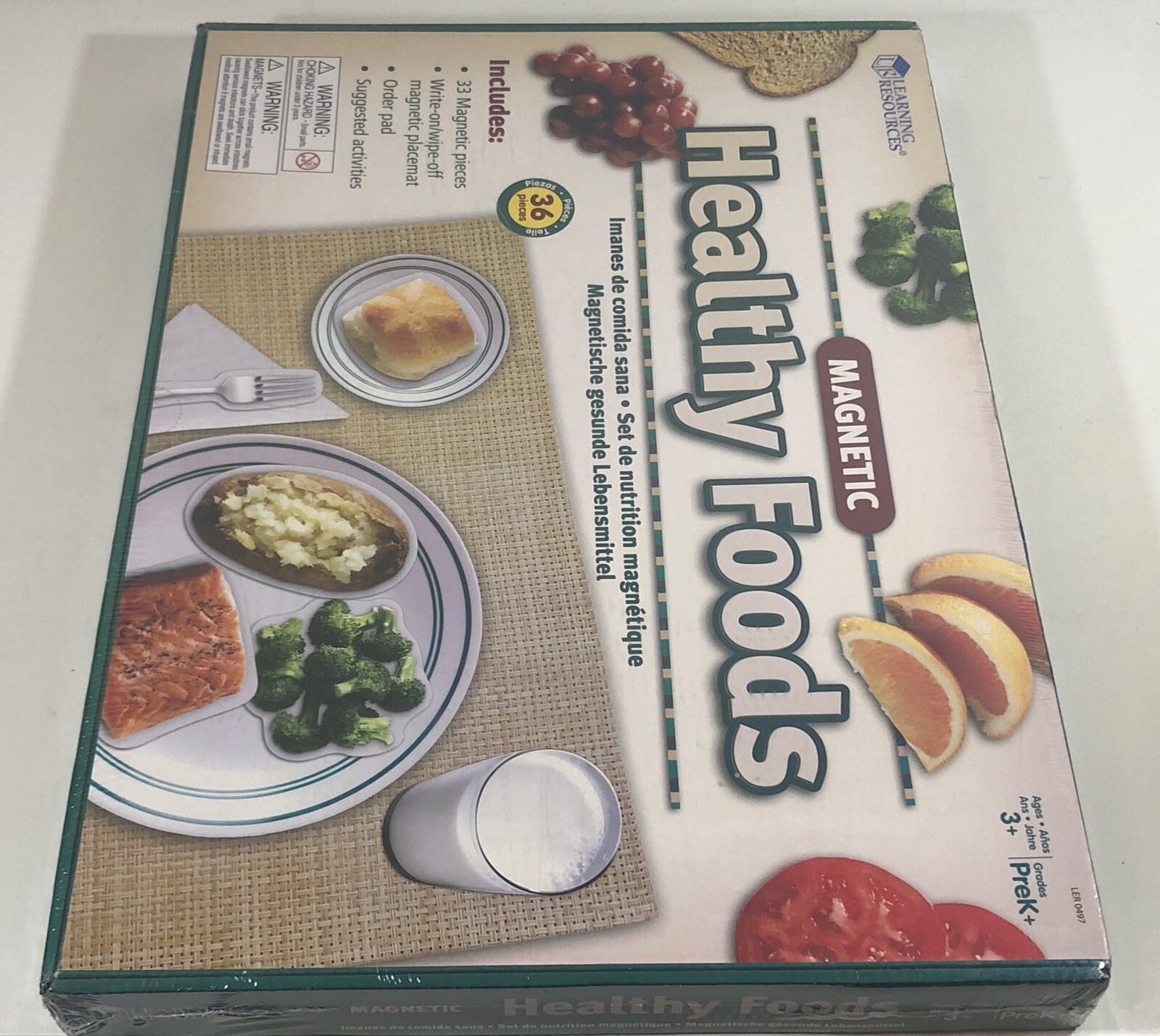 Learning Resources 36-pc Magnetic Healthy Foods Set, Ages 3+ (Brand New)