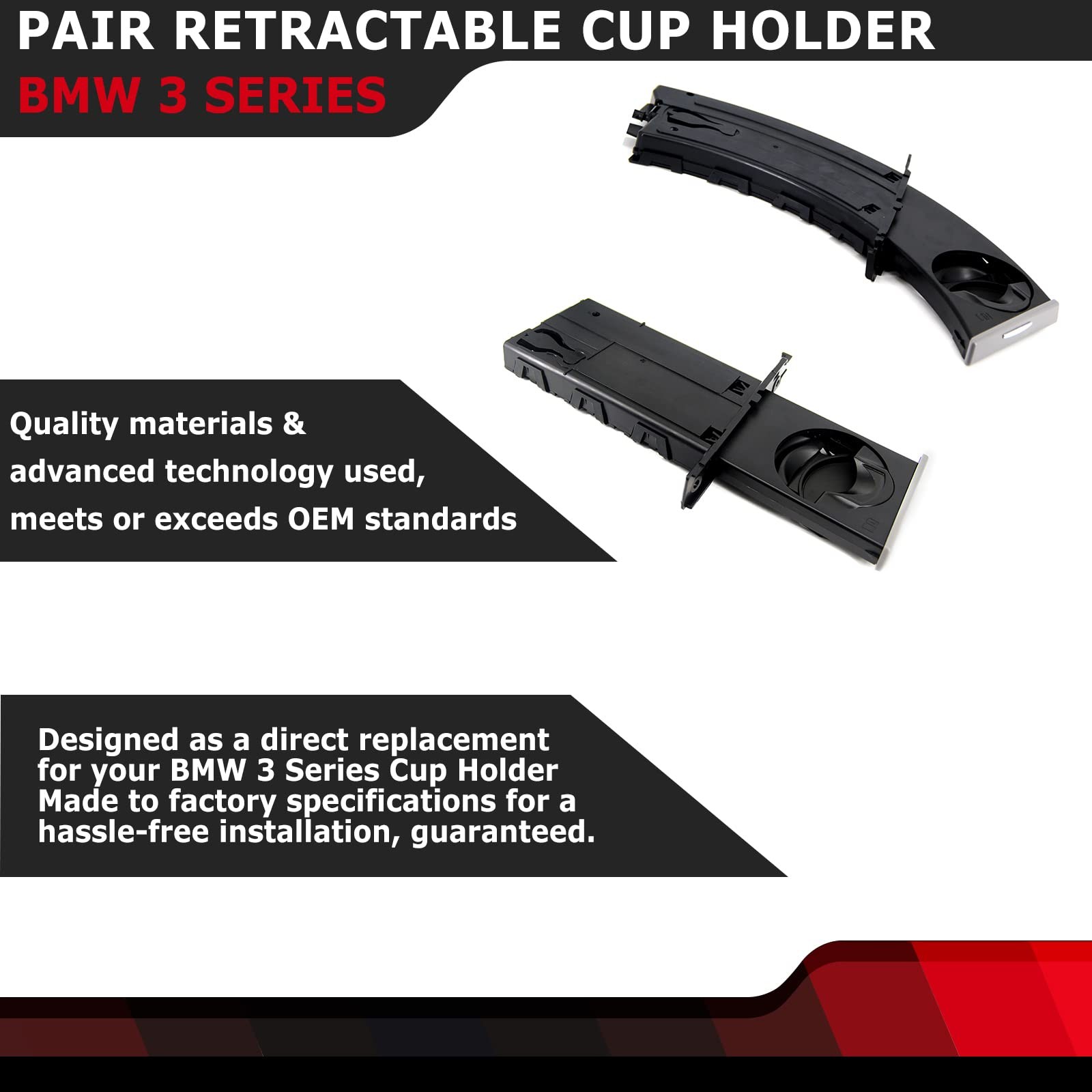 FEXON Retractable Cup Holder BMW 3 Series E90-E93 Gray