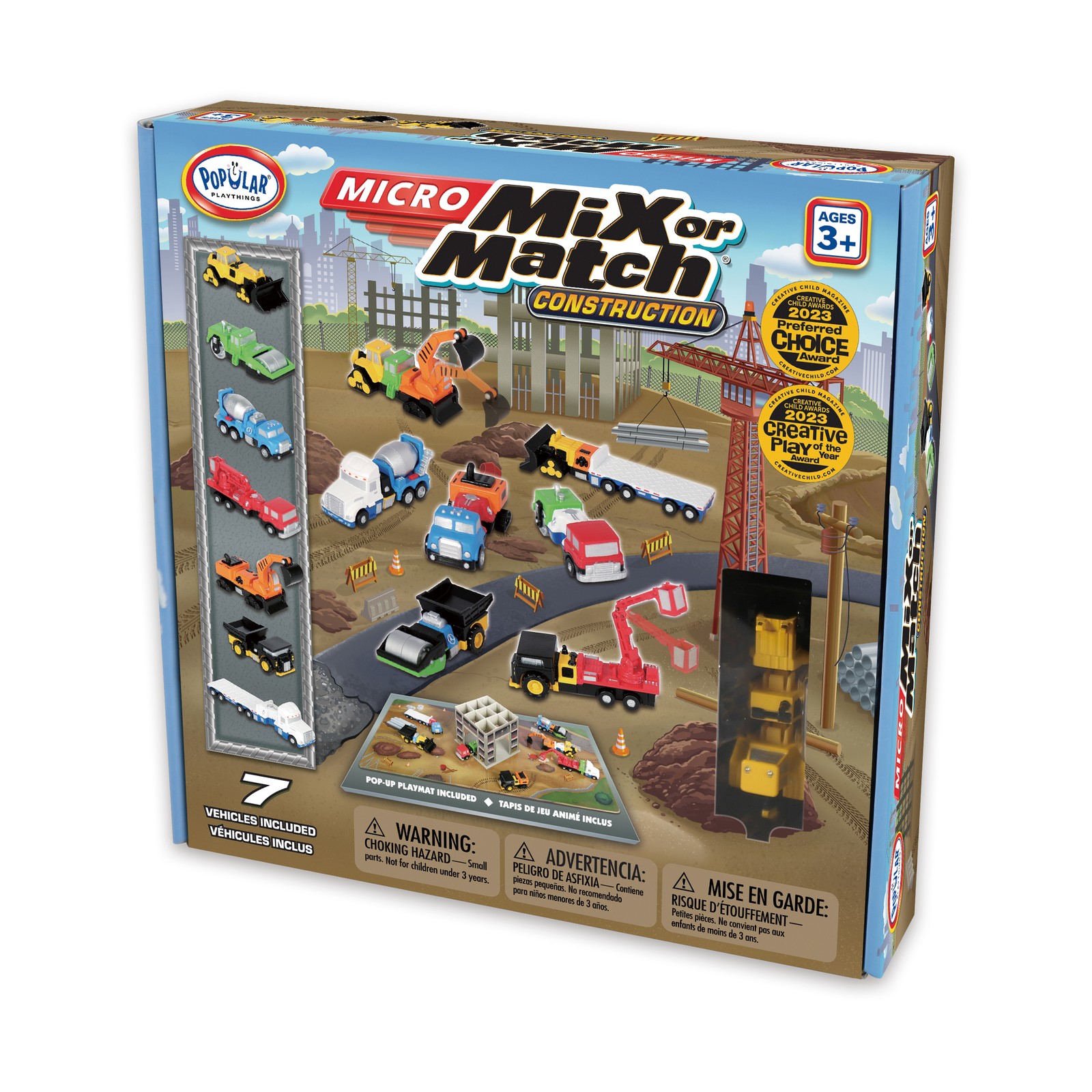 New – Popular Playthings Micro Mix or Match Vehicles – Construction – Ages 3+