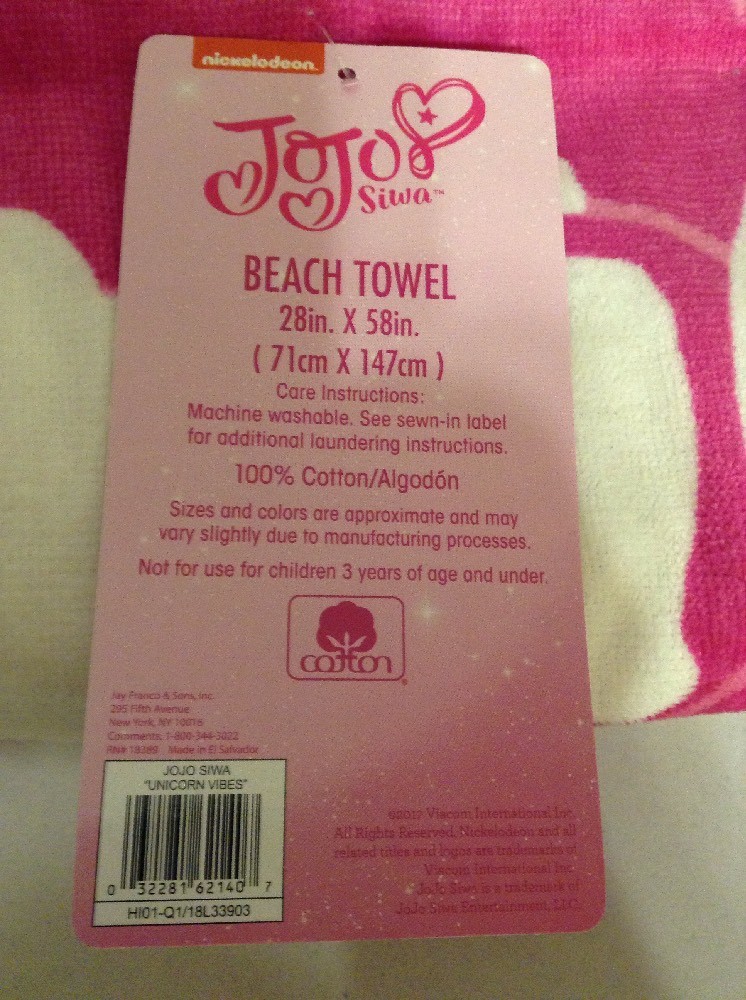 Unicorn Cotton Beach Towel (28X58) and Clear Plastic Jelly Pouch Pink(13.5X9.5)