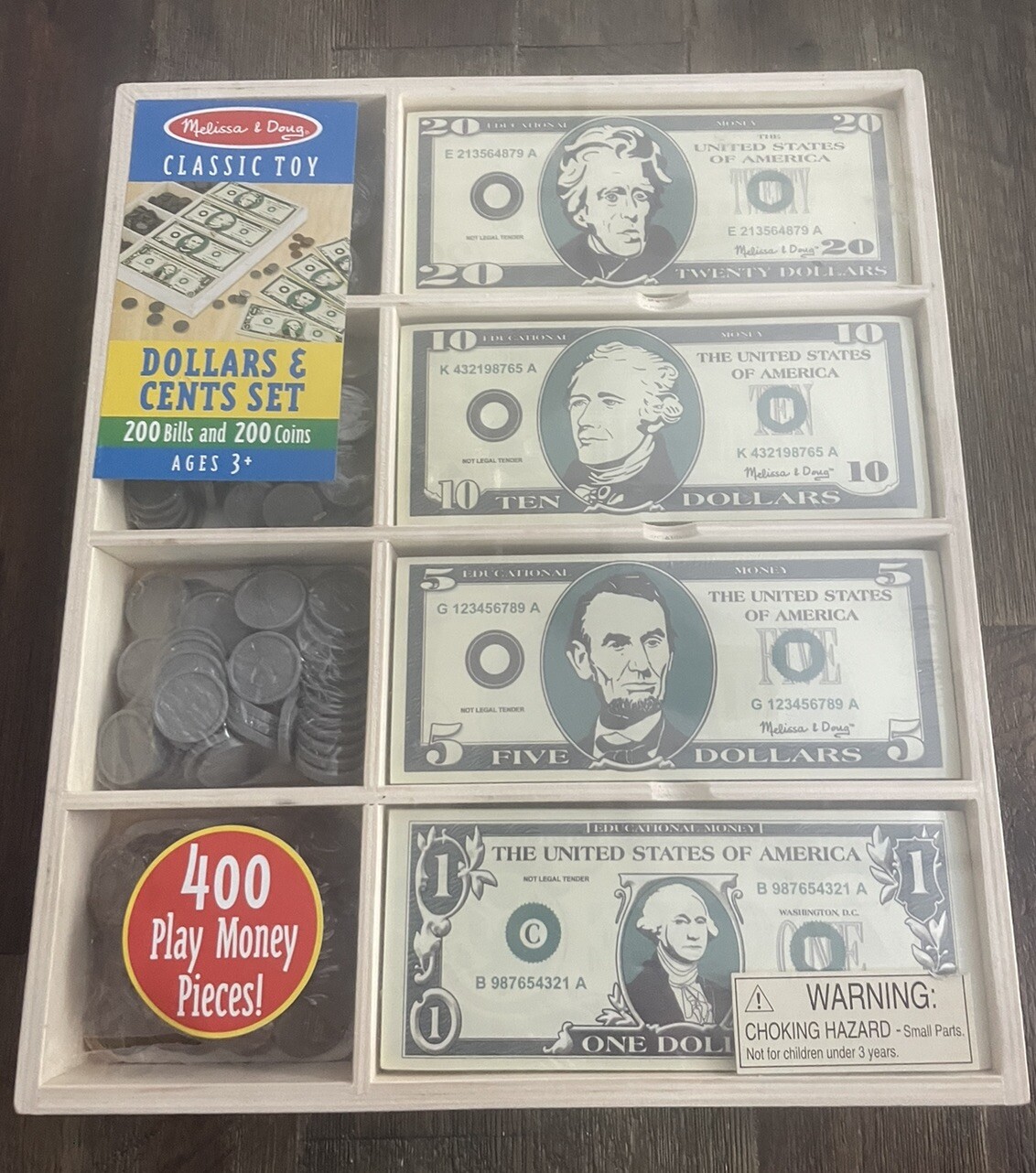 *NEW / SEALED* Melissa & Doug DOLLARS & CENTS Play Money Set 400 pcs