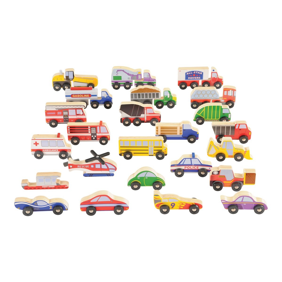 Kaplan Early Learning Wooden Transportation Set – Set of 24