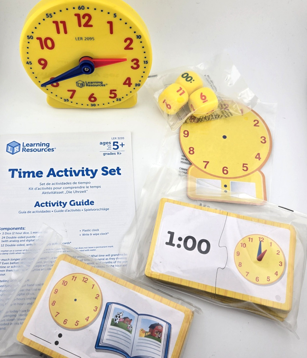 Time Activity Set – Learning Resources 41 pieces Ages 5+ Homeschool Educational