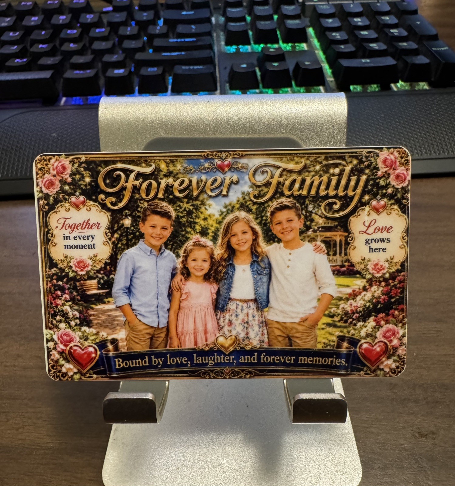 Custom Family Portrait Novelty PVC Card – Personalized Keepsake Gift