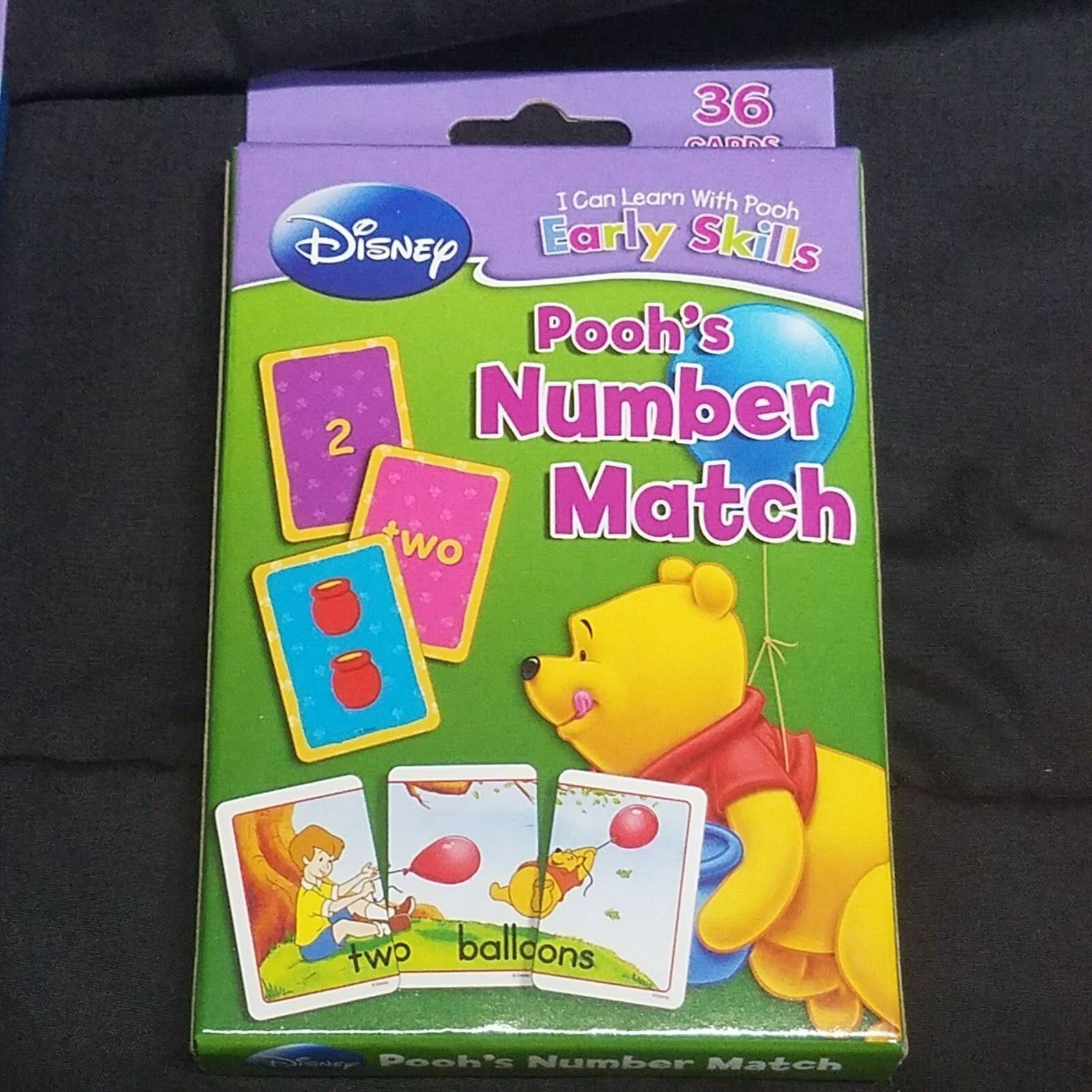 Disney Pooh Flash Cards 36 X3 Pooh’s Number Match Shapes and Colors 1st Words
