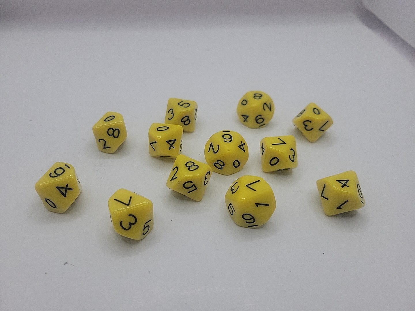 Learning Advantage 10-Sided Polyhedra Dice (CTU7340) Set Of 12 Yellow Dice.
