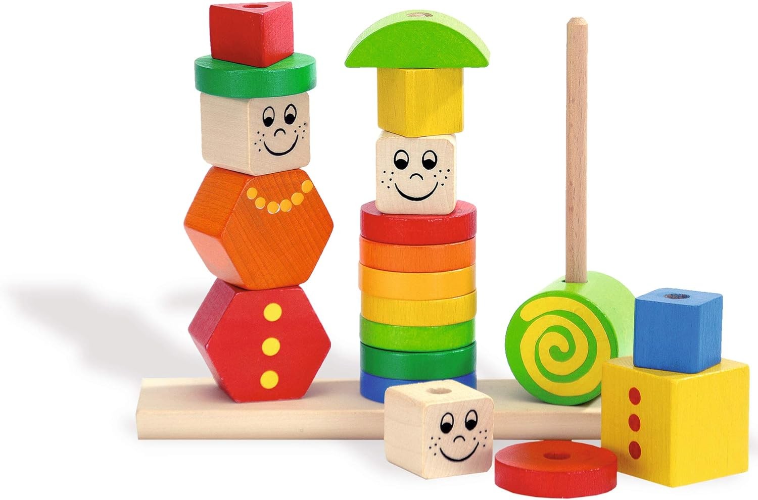 Eichhorn Wooden Figures Jigsaw Puzzle, 20 Pieces, 3 Pegs with Plug-In Pieces, Be