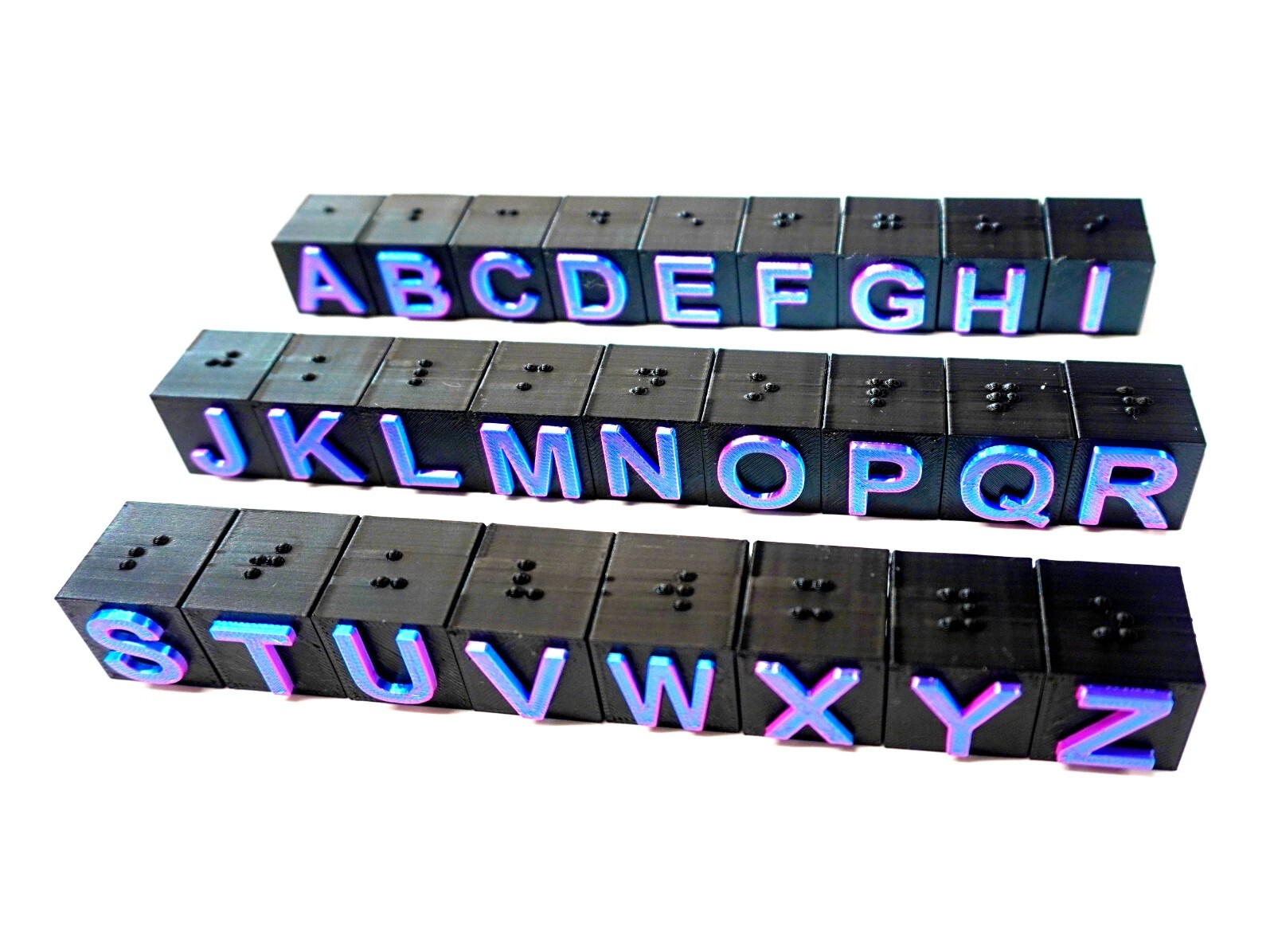 Braille ABC Alphabet Blocks – Raised Dots Tactile Educational Tool Teaching Aid