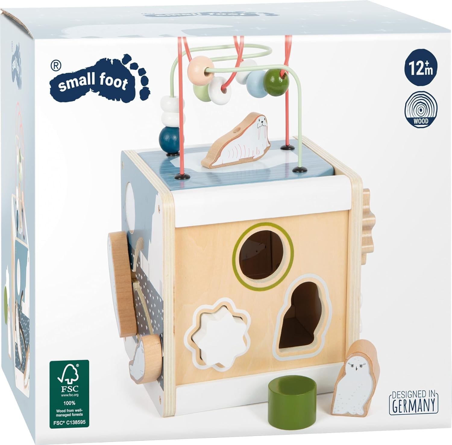 small foot Cube Arctic, FSC 100%-Certified Wood, Motor Activities for Toddlers A