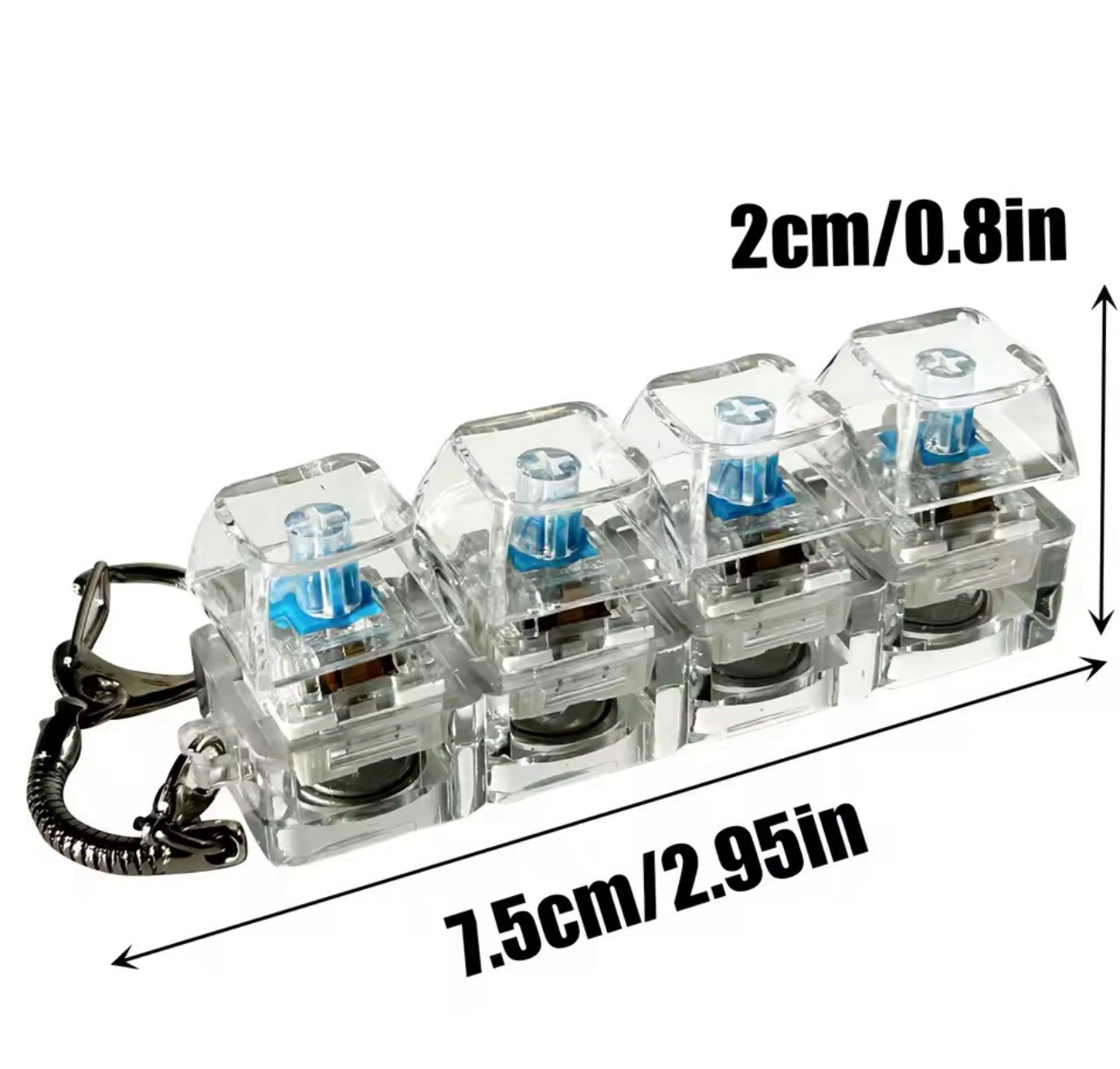 The Stress Relieving Toy Mechanical Keyboard Keychain Keyboard Can Light Up