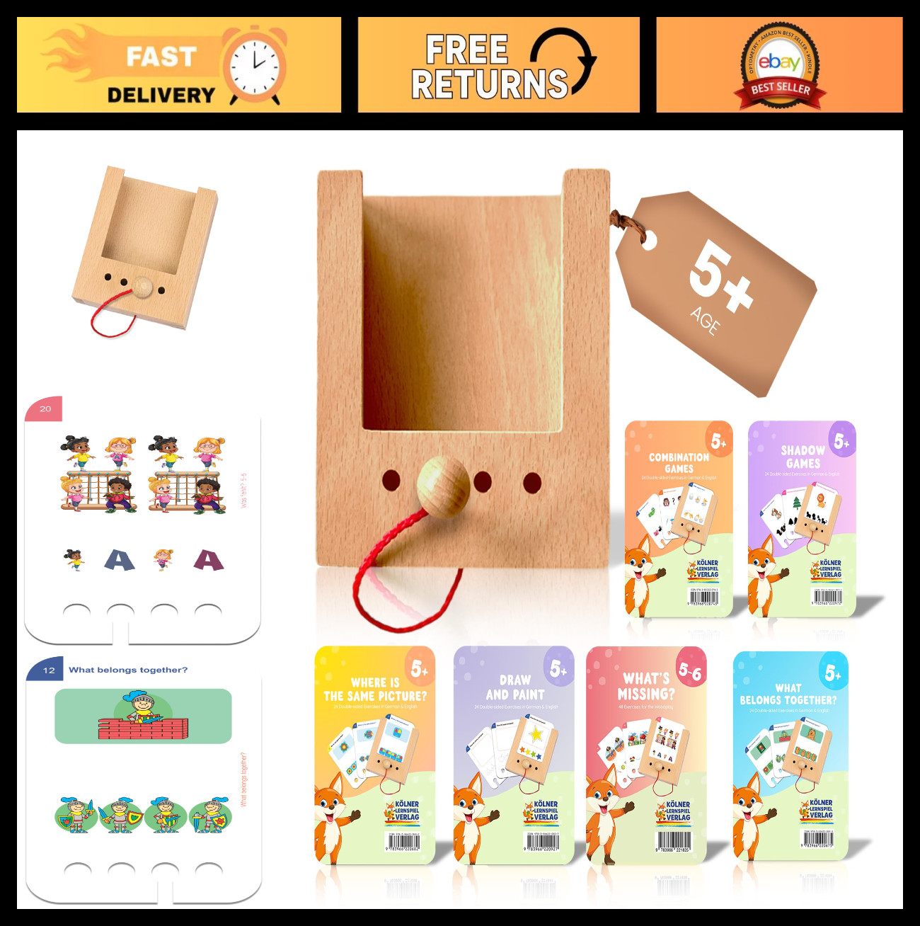 Educational Flash Cards for Kids – 288 Learning Exercises, Montessori Matching G