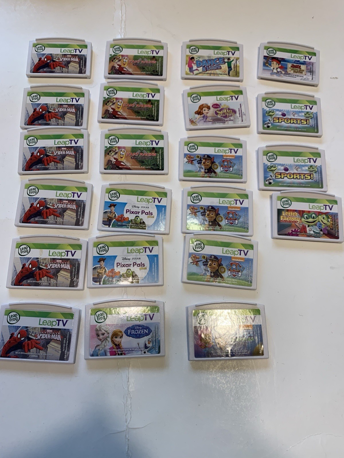 LeapTV Leap TV Spider-Man kart Racing Pixar Pals Frozen Paw Patrol Sofia Bubble