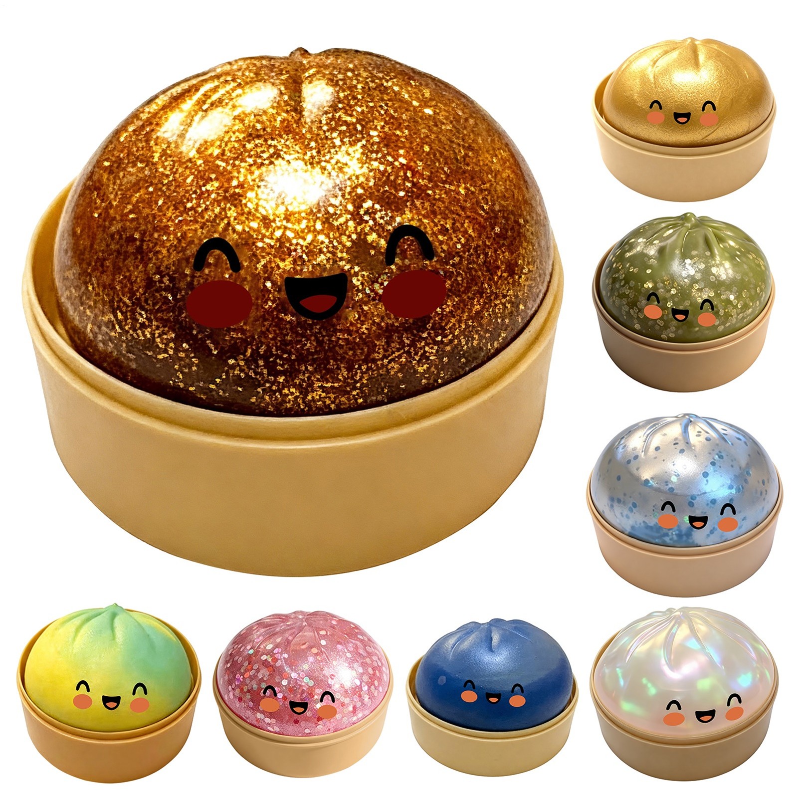 New Five Below Surprise Squishy Dumpling Bun Glitter Rare Toy Collectible TL