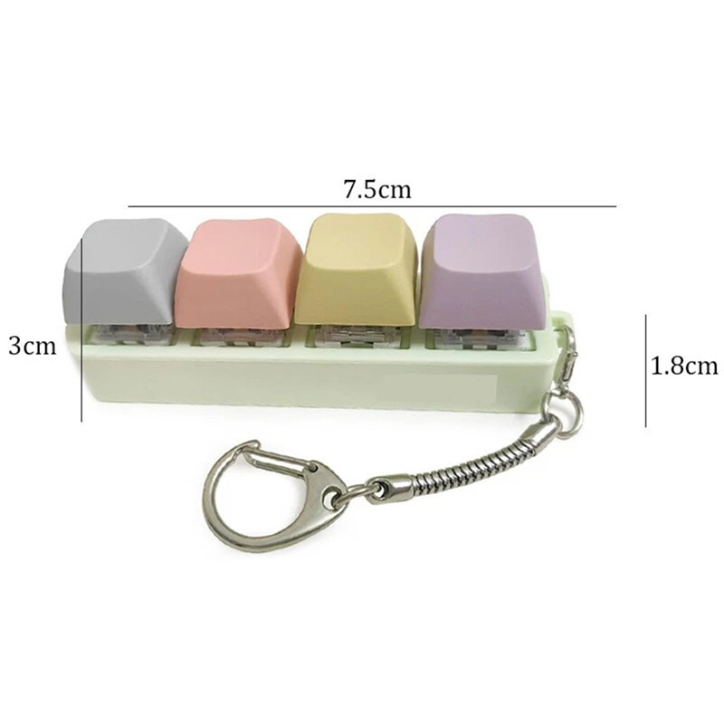 Finger Keyboard Button Keycap 4Keys Fidget Keychain New Keycap Pinch Toy AE
